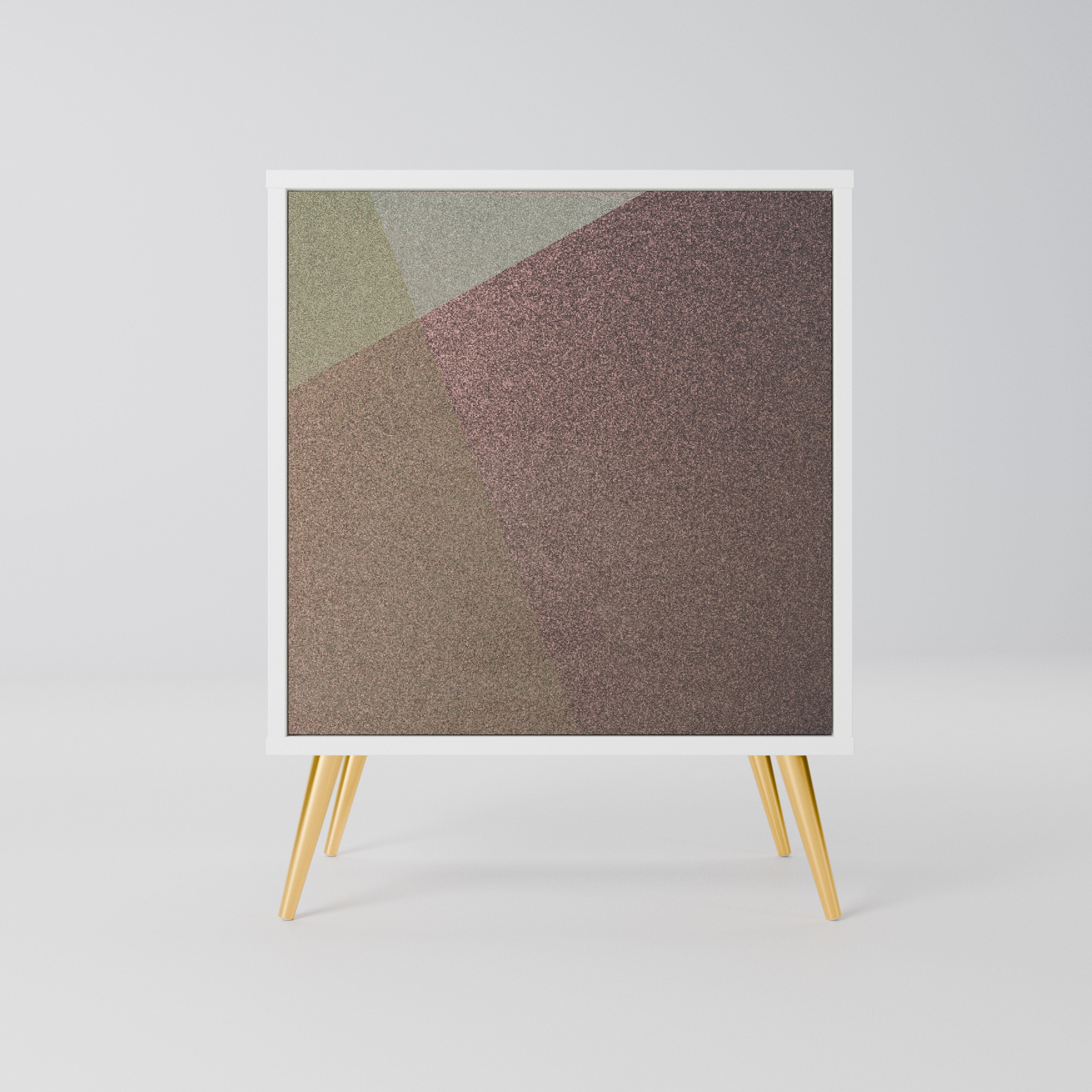 BEIGE GEOMETRY Komoda 1-drzwiowa korpus Biały