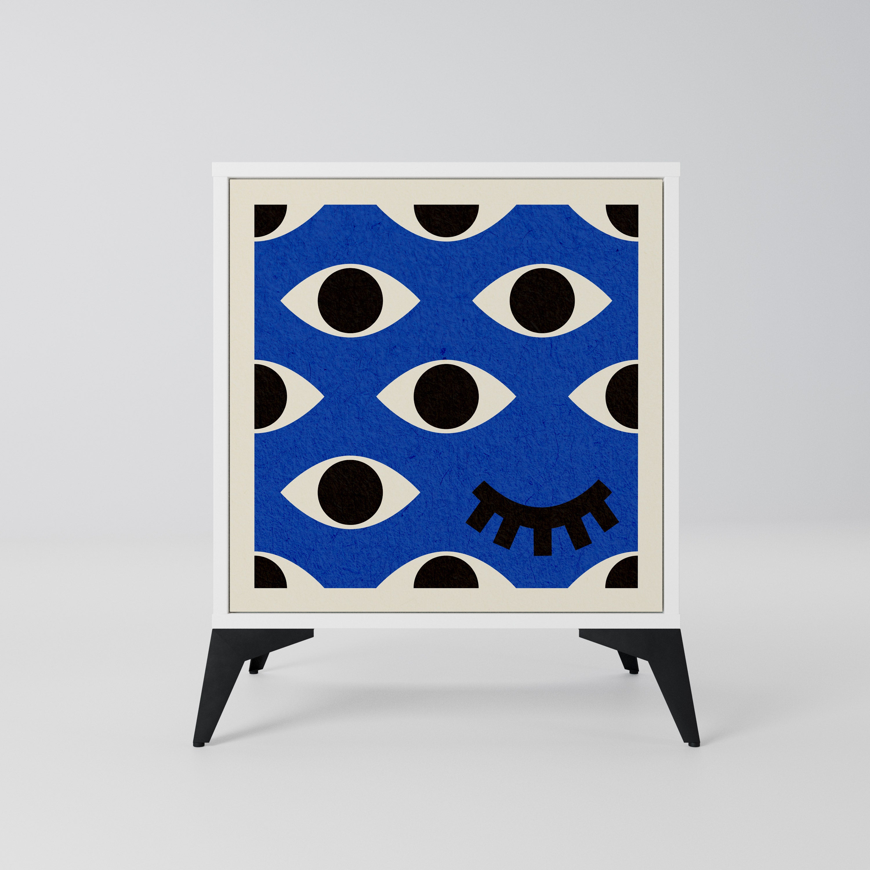 GEOMETRIC EYES Komoda 1-drzwiowa korpus Biały