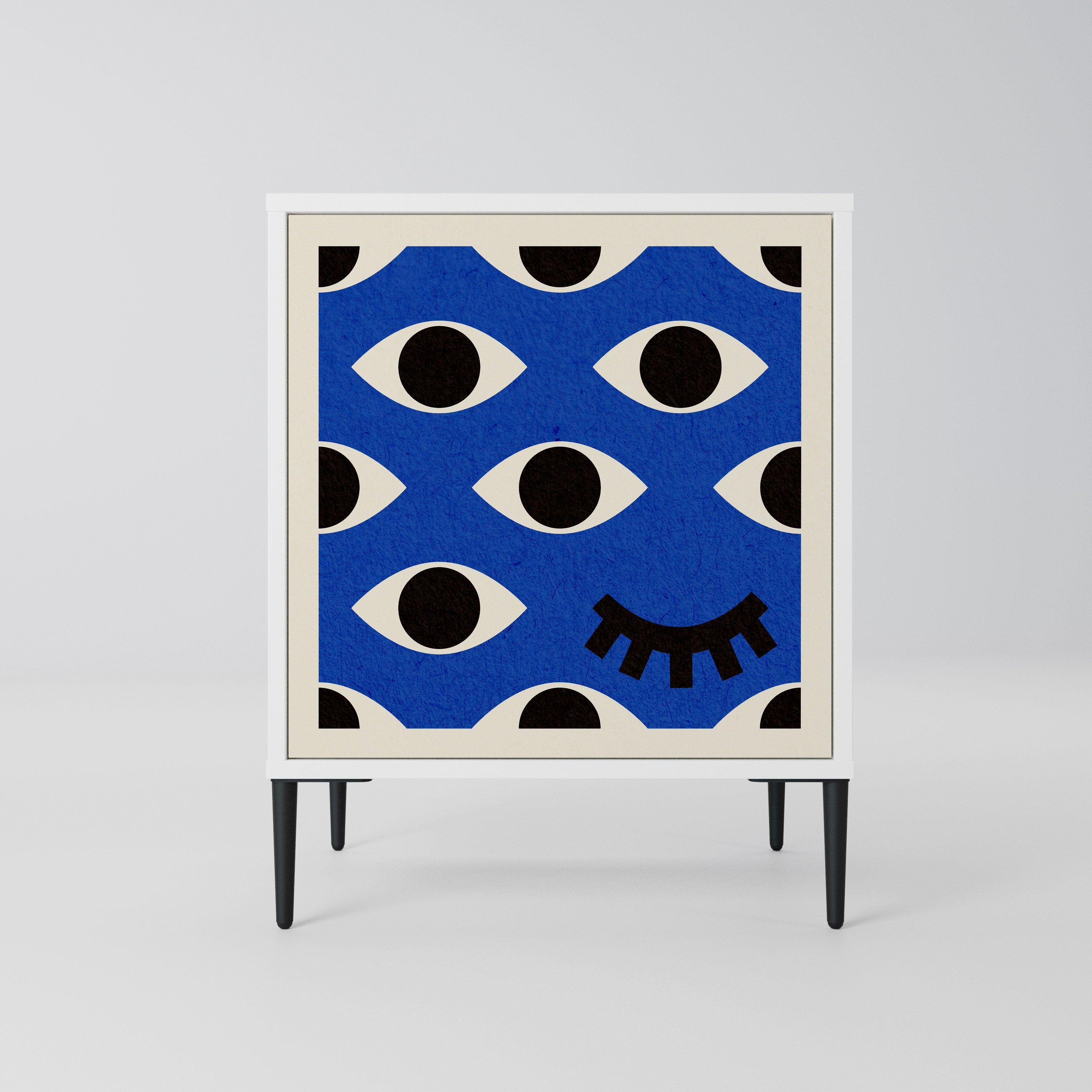 GEOMETRIC EYES Komoda 1-drzwiowa korpus Biały