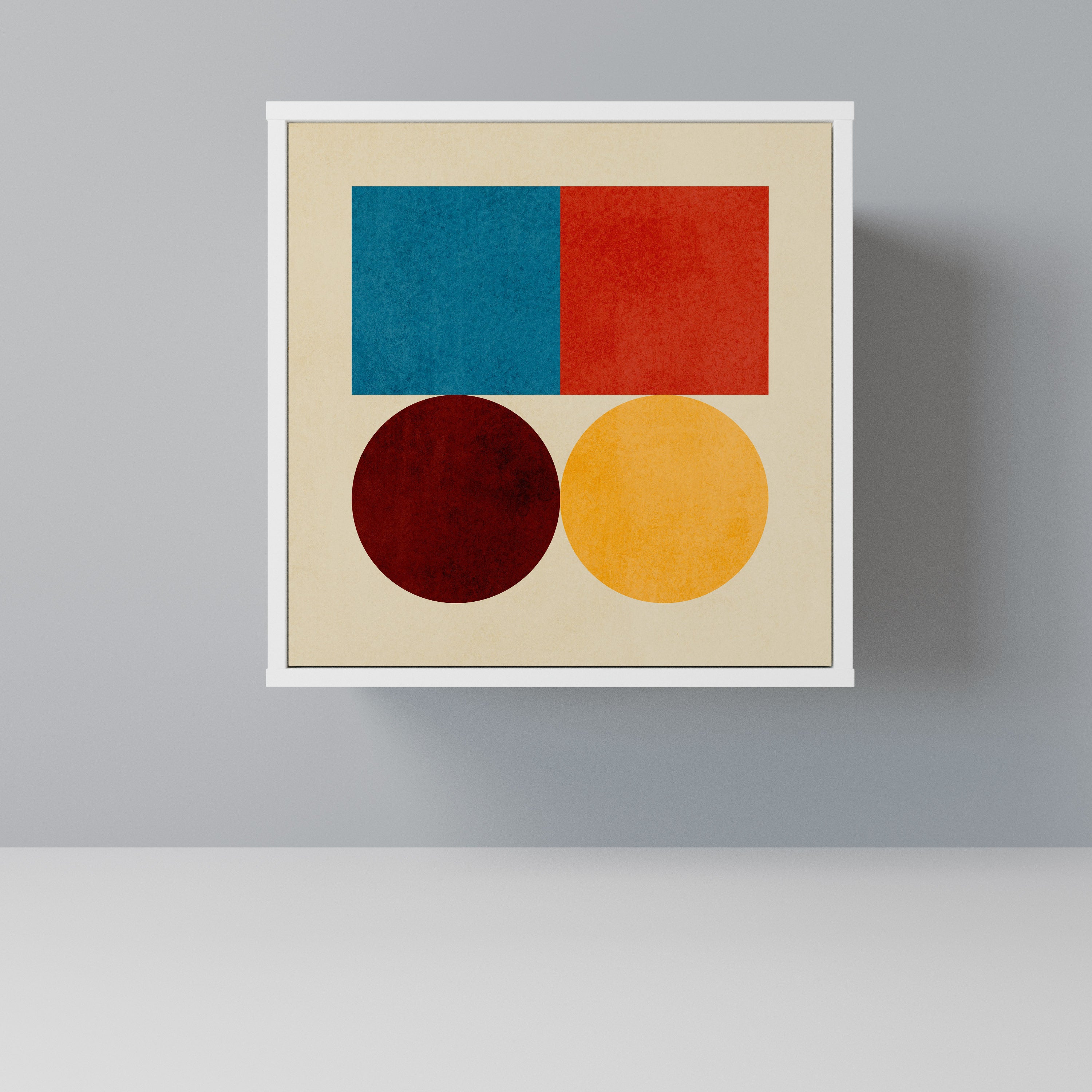 GEOMETRIC PUZZLE Komoda 1-drzwiowa korpus Biały