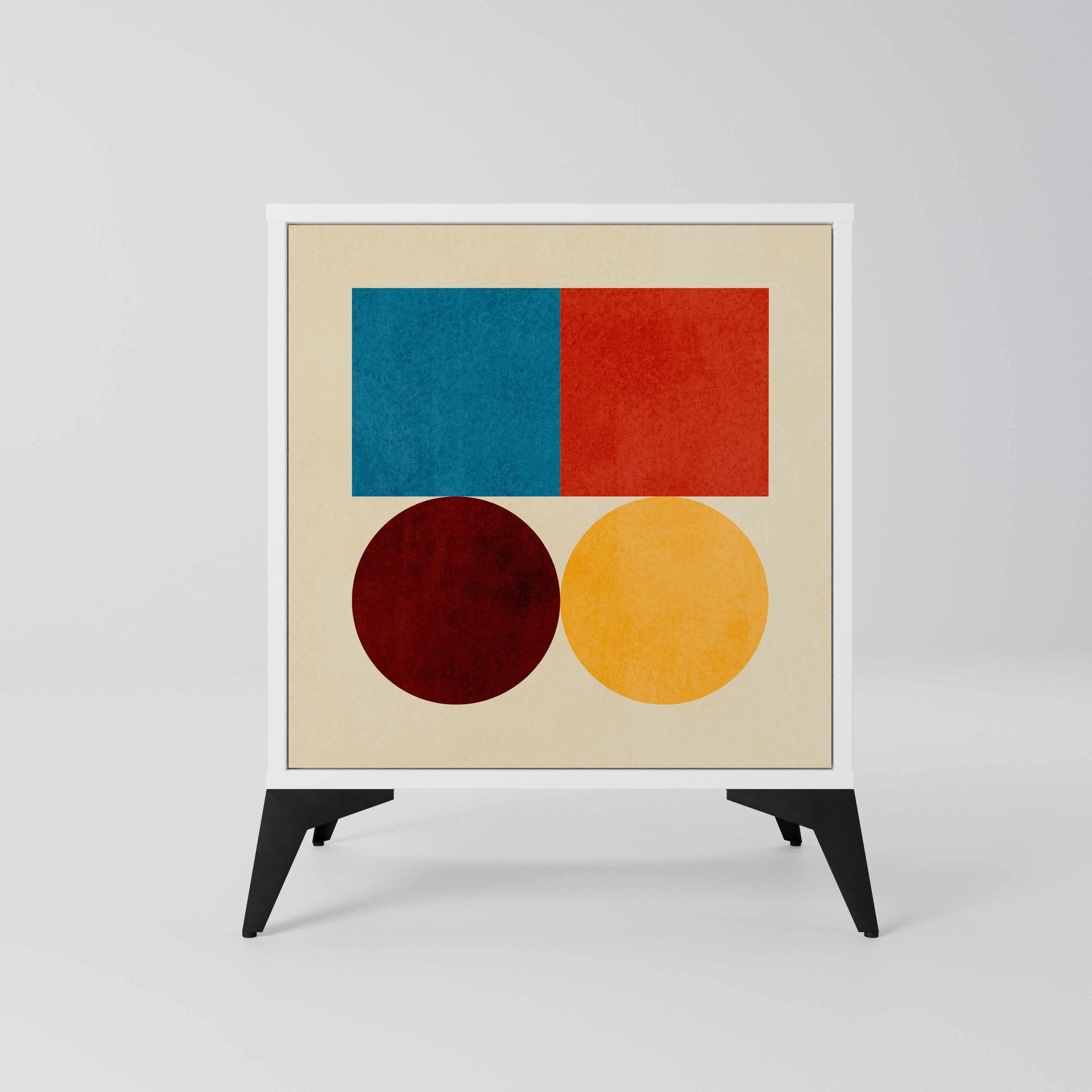 GEOMETRIC PUZZLE Komoda 1-drzwiowa korpus Biały