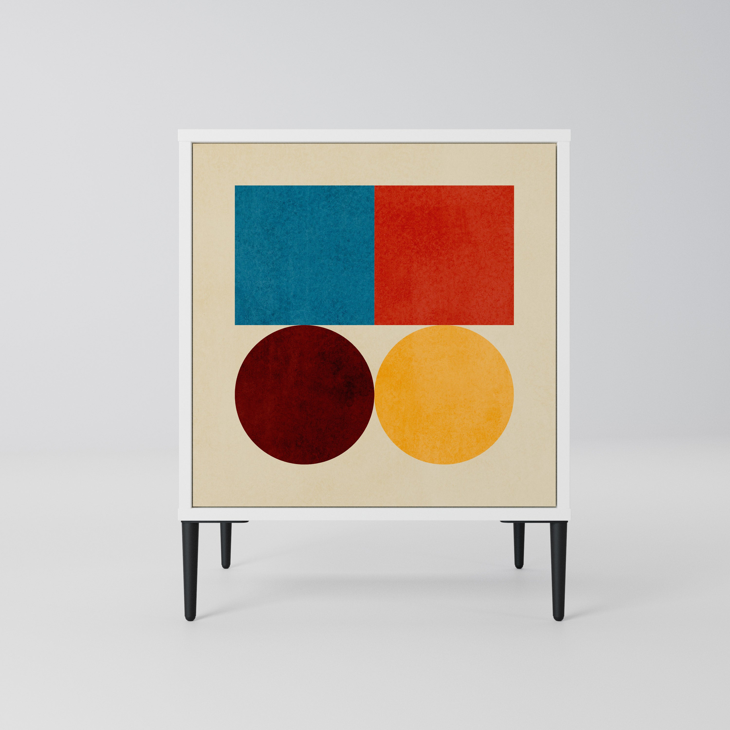 GEOMETRIC PUZZLE Komoda 1-drzwiowa korpus Biały
