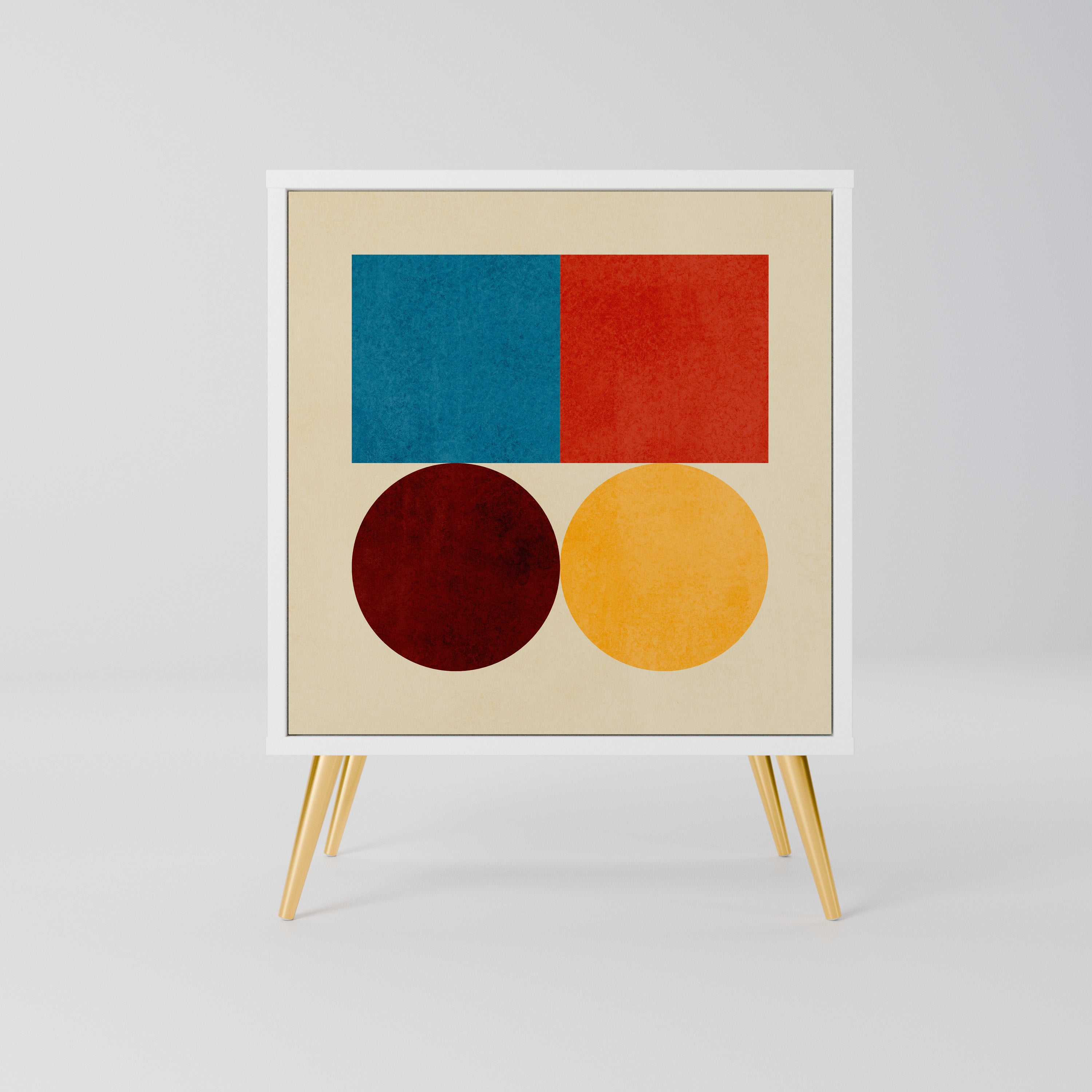 GEOMETRIC PUZZLE Komoda 1-drzwiowa korpus Biały