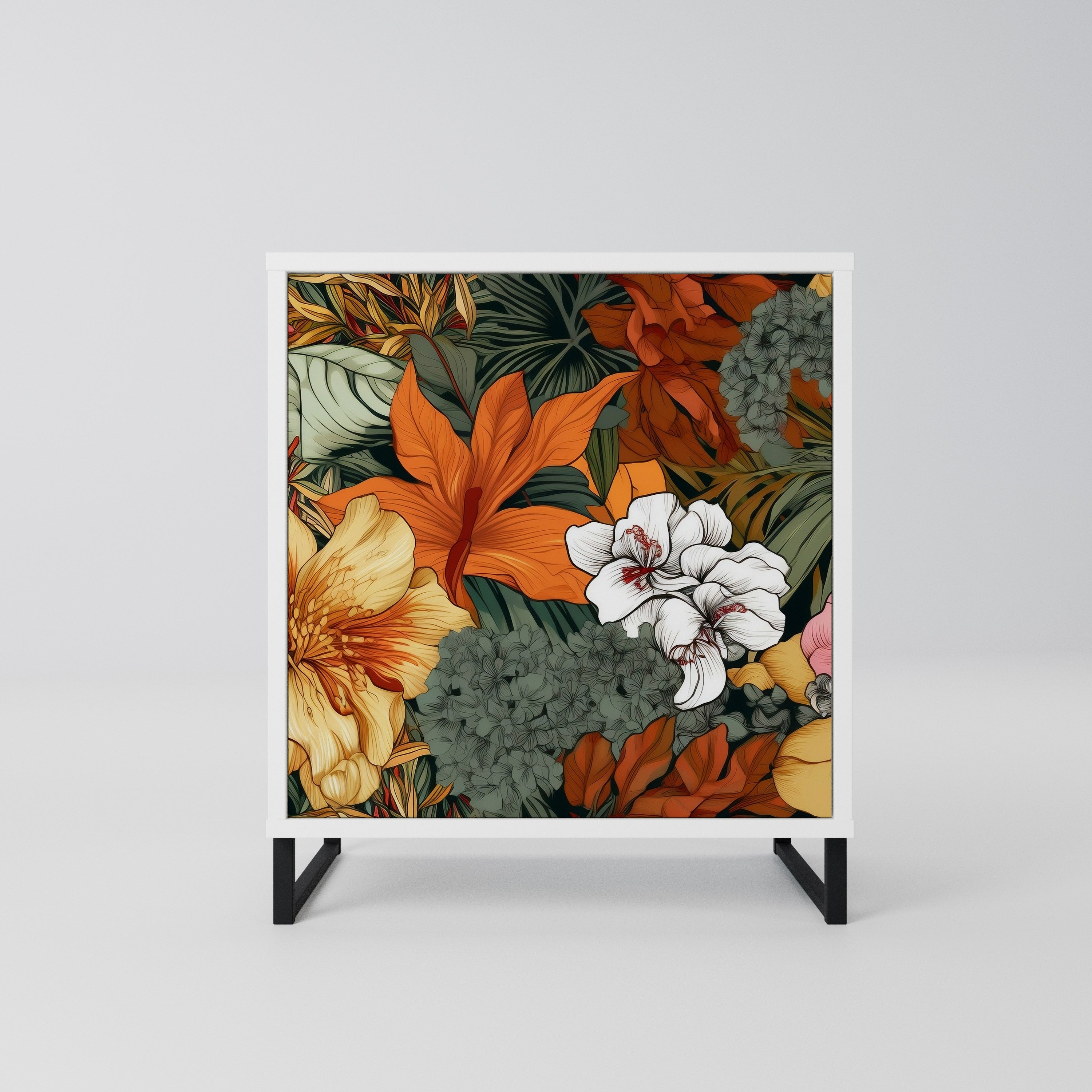 RADIANT FLORA Komoda 1-drzwiowa korpus Biały