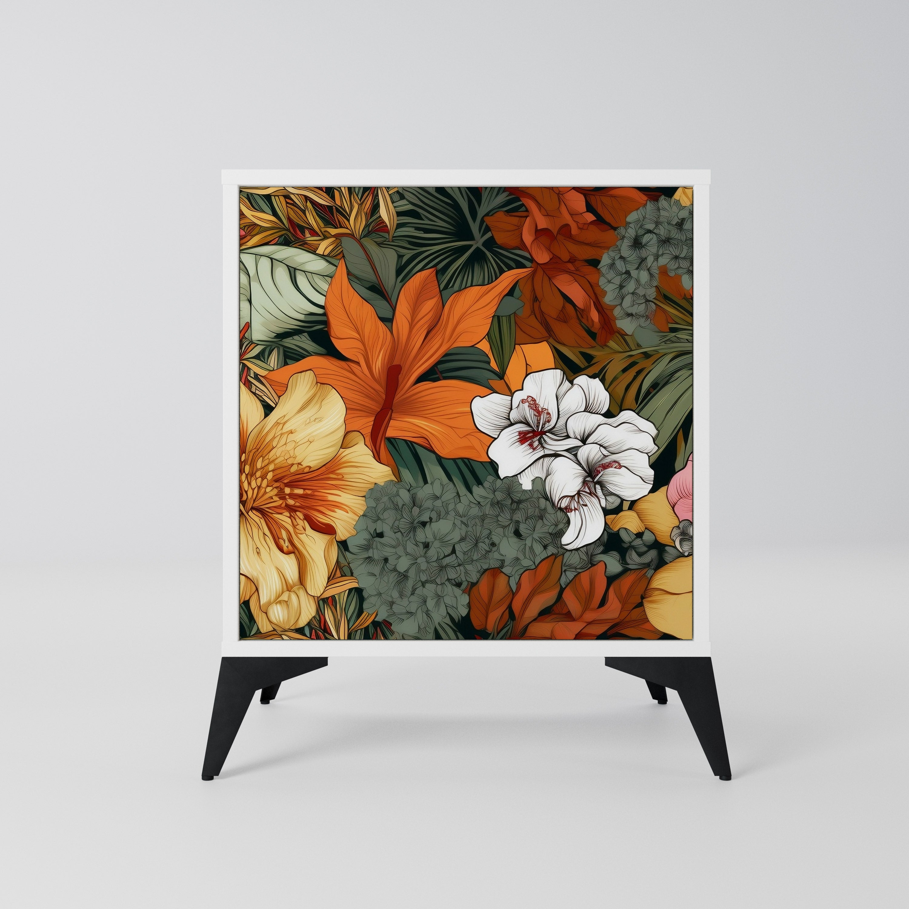 RADIANT FLORA Komoda 1-drzwiowa korpus Biały