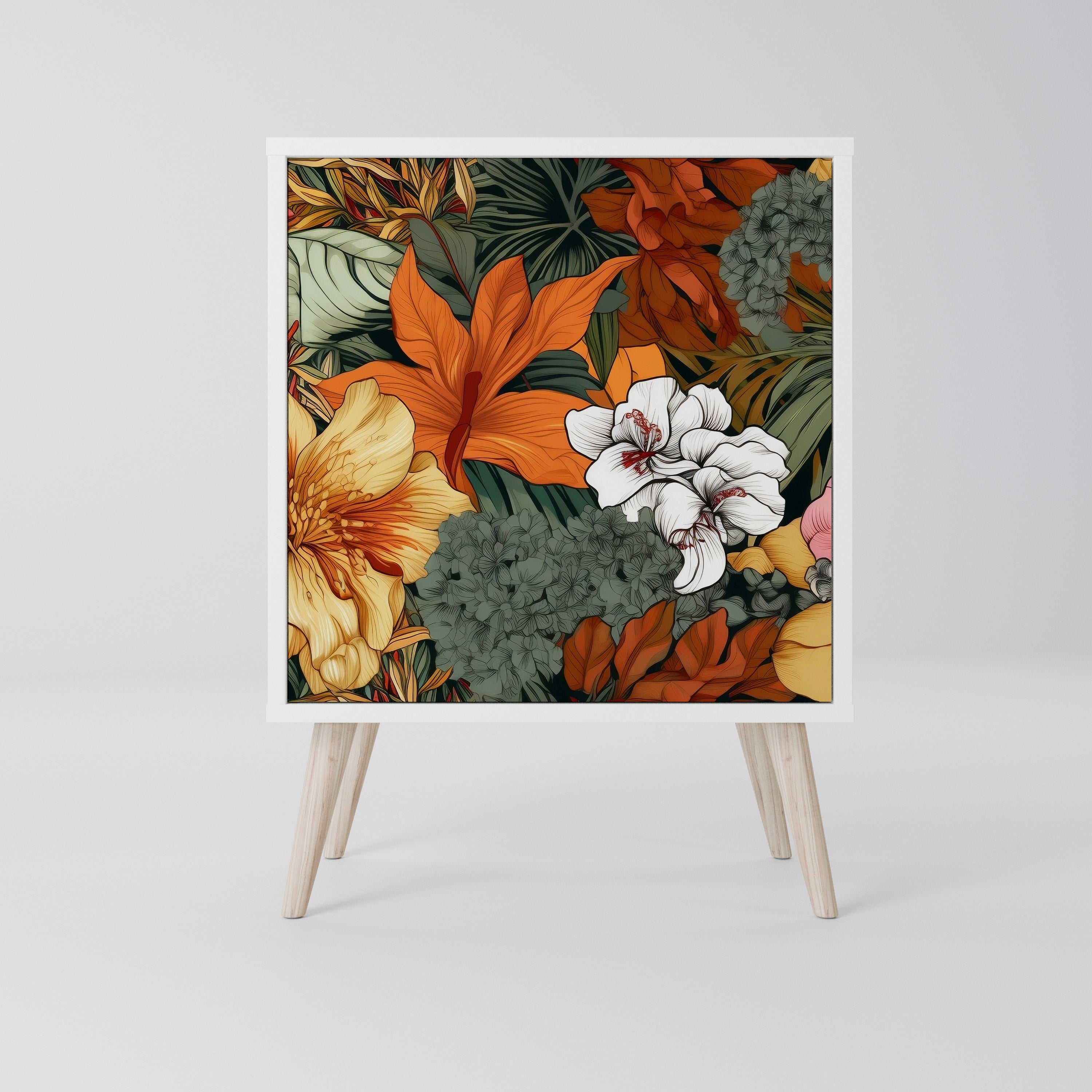RADIANT FLORA Komoda 1-drzwiowa korpus Biały