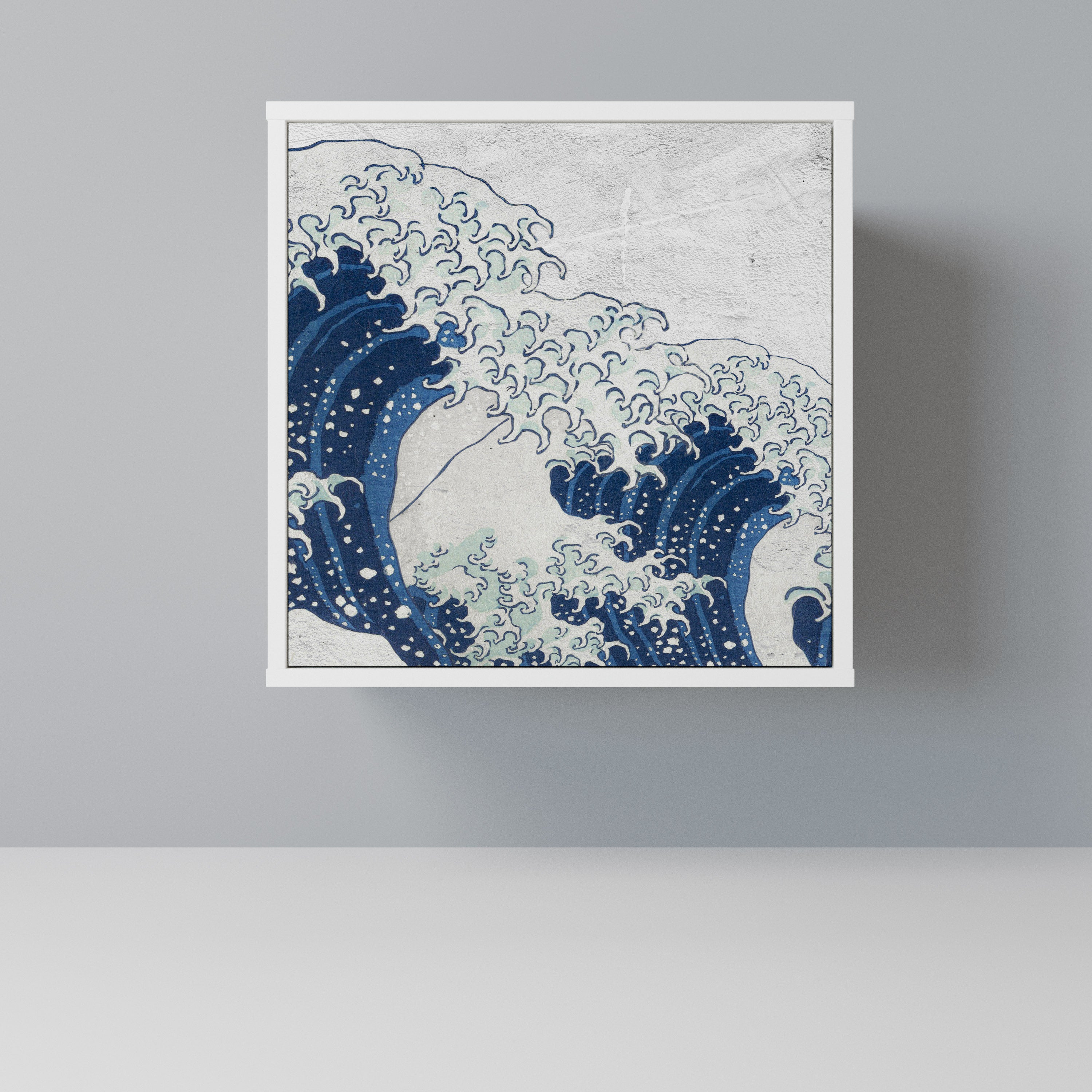 THE GREAT WAVE AT KANAGAWA Komoda 1-drzwiowa korpus Biały