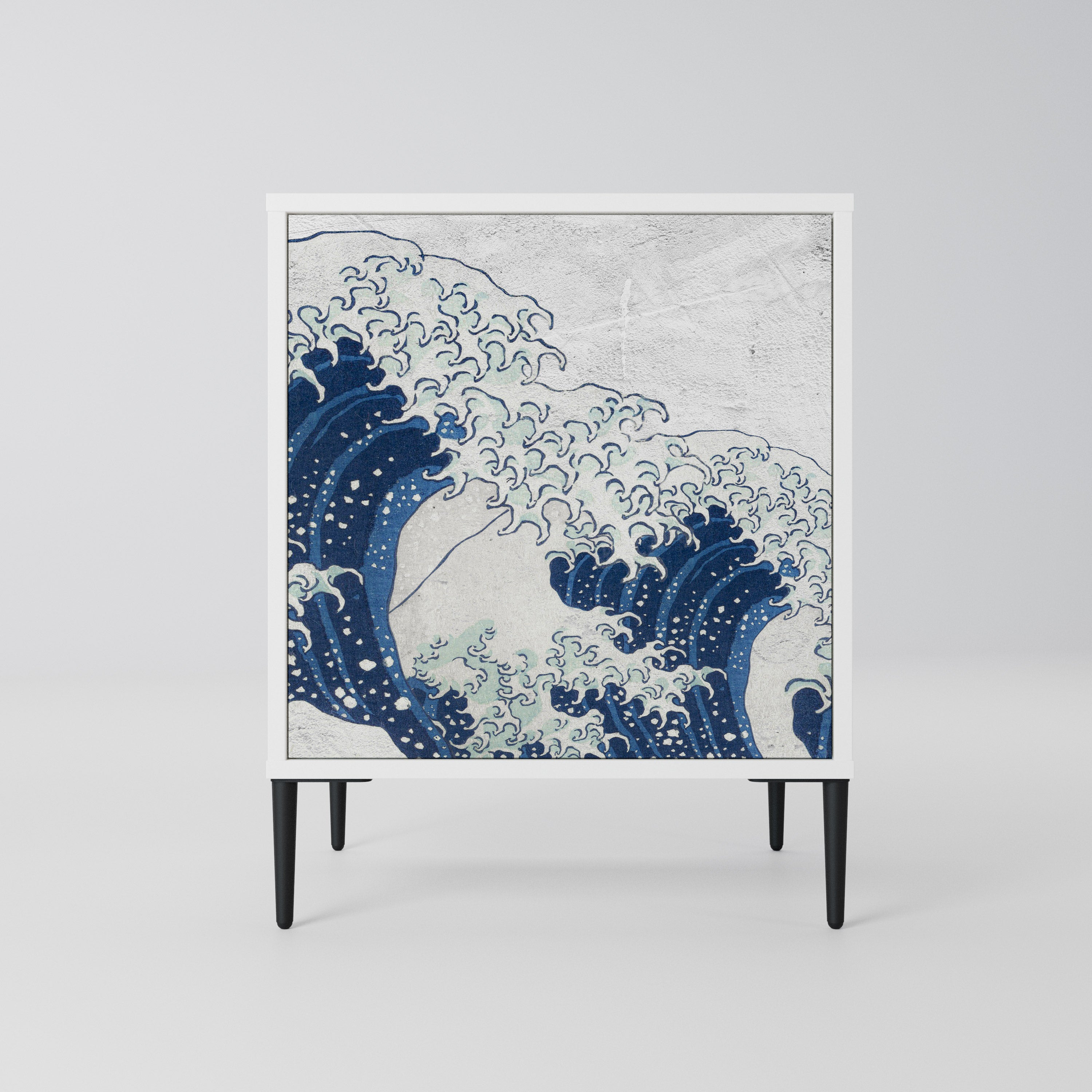 THE GREAT WAVE AT KANAGAWA Komoda 1-drzwiowa korpus Biały