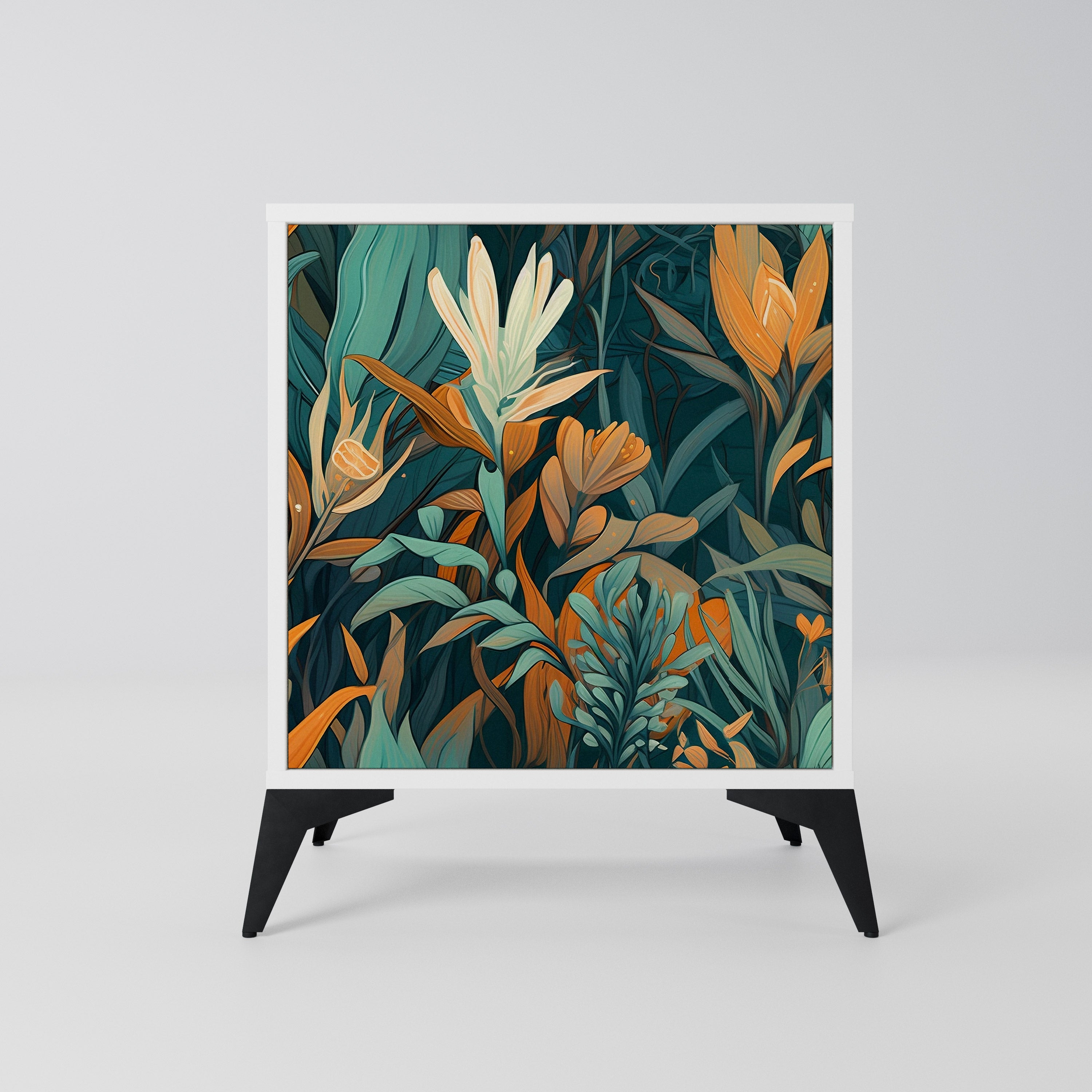 FLORAL SERENITY Komoda 1-drzwiowa korpus Biały