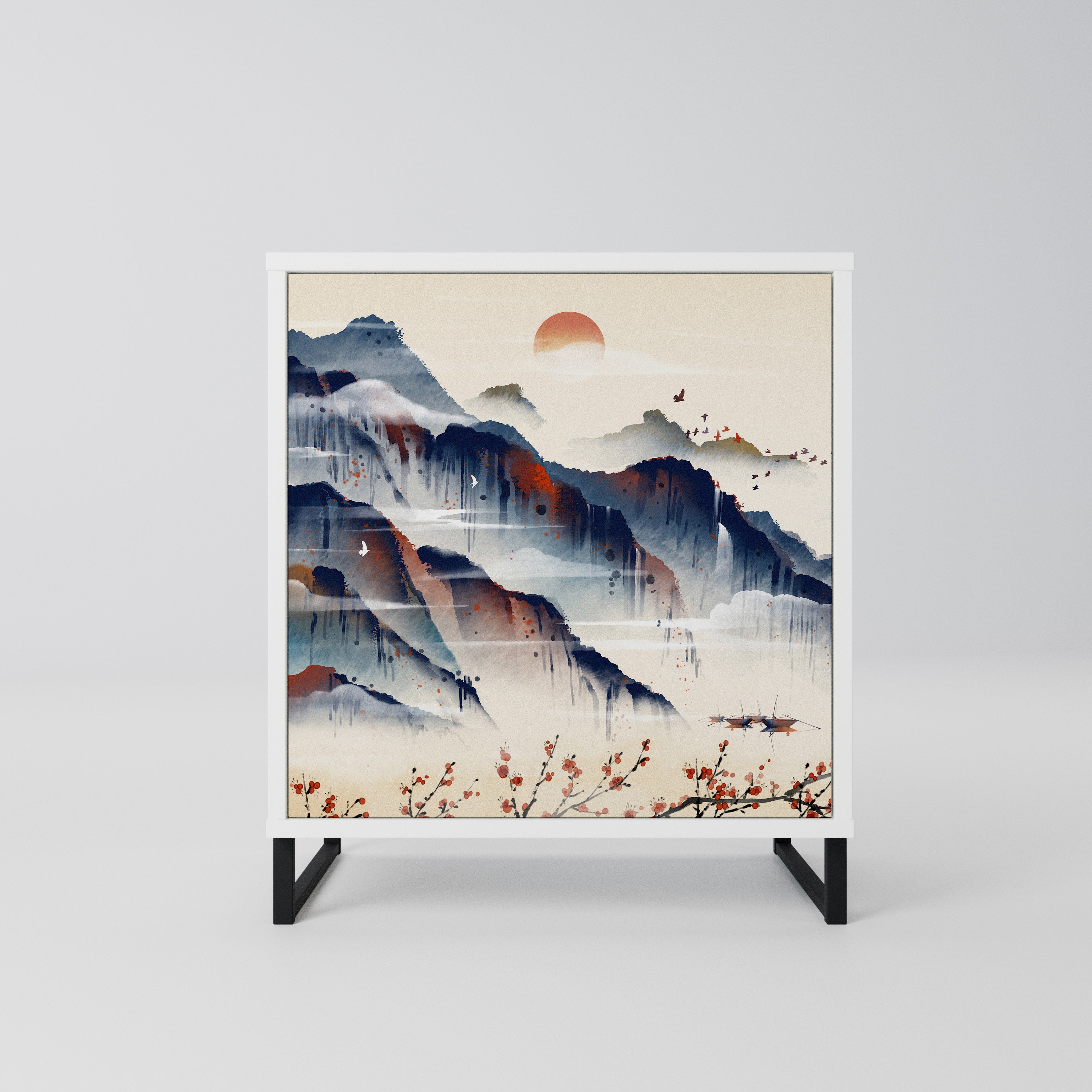 JAPANESE LANDSCAPE Komoda 1-drzwiowa korpus Biały