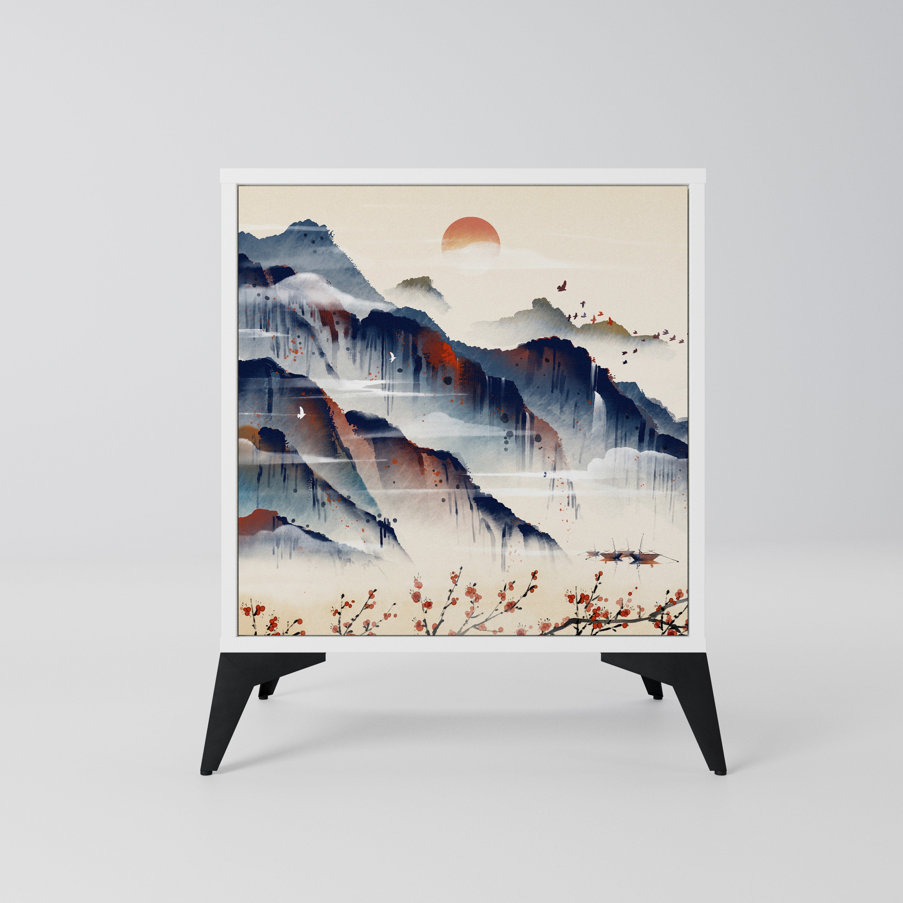 JAPANESE LANDSCAPE Komoda 1-drzwiowa korpus Biały