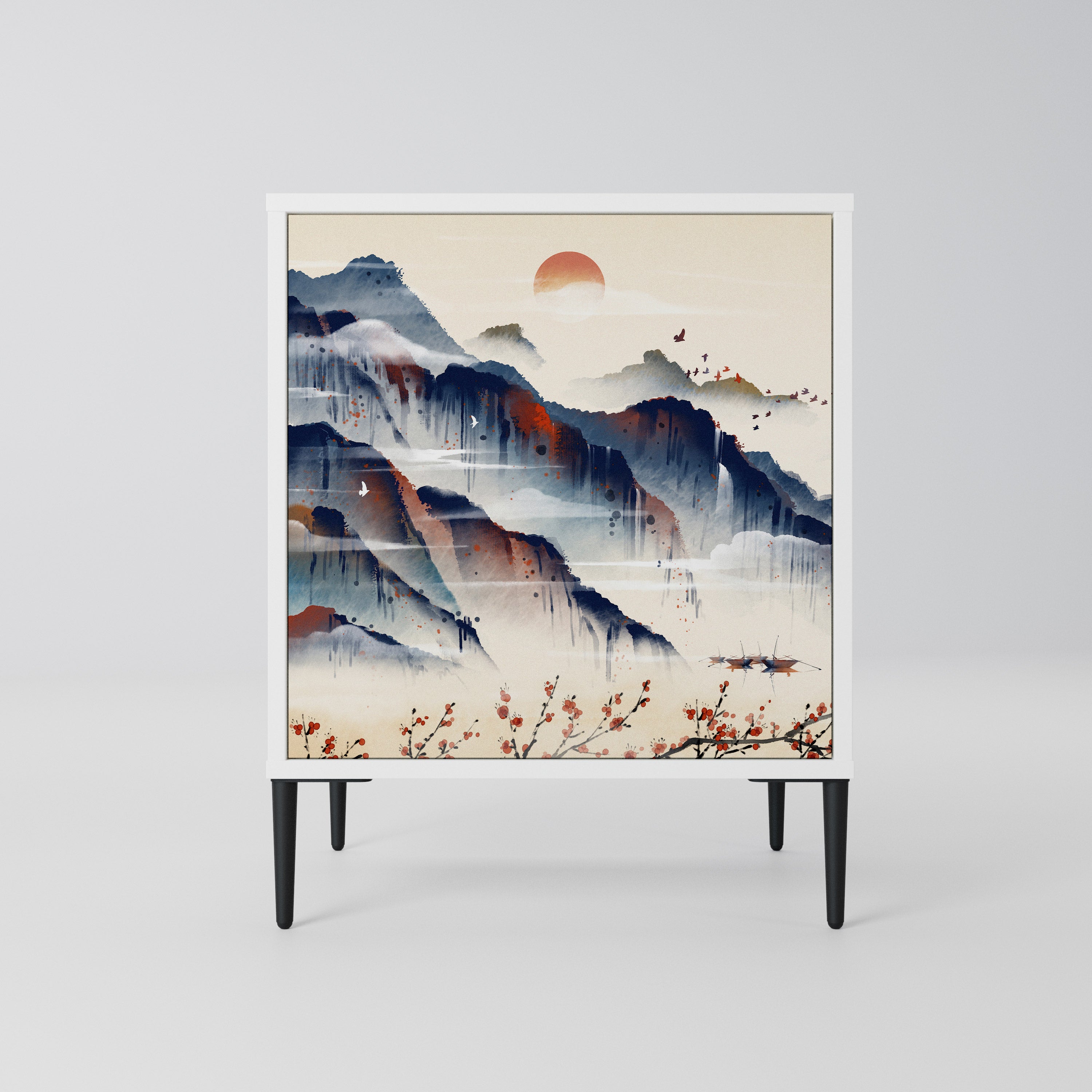 JAPANESE LANDSCAPE Komoda 1-drzwiowa korpus Biały