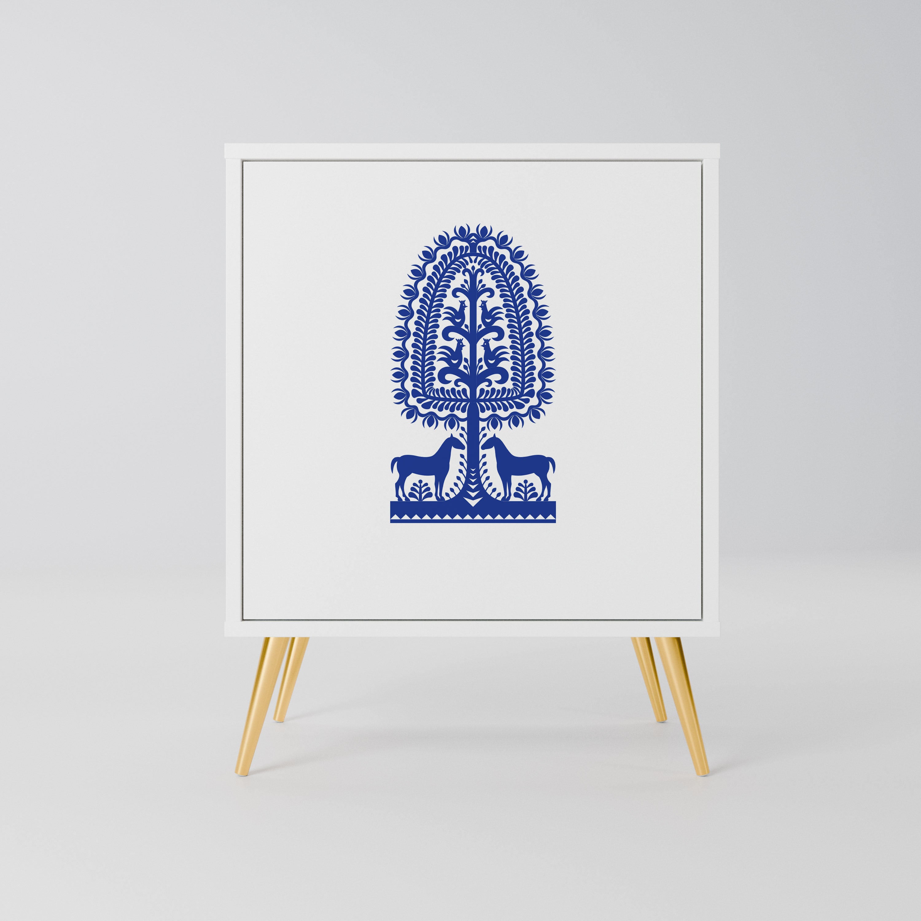 POLISH FOLK ART Komoda 1-drzwiowa korpus Biały