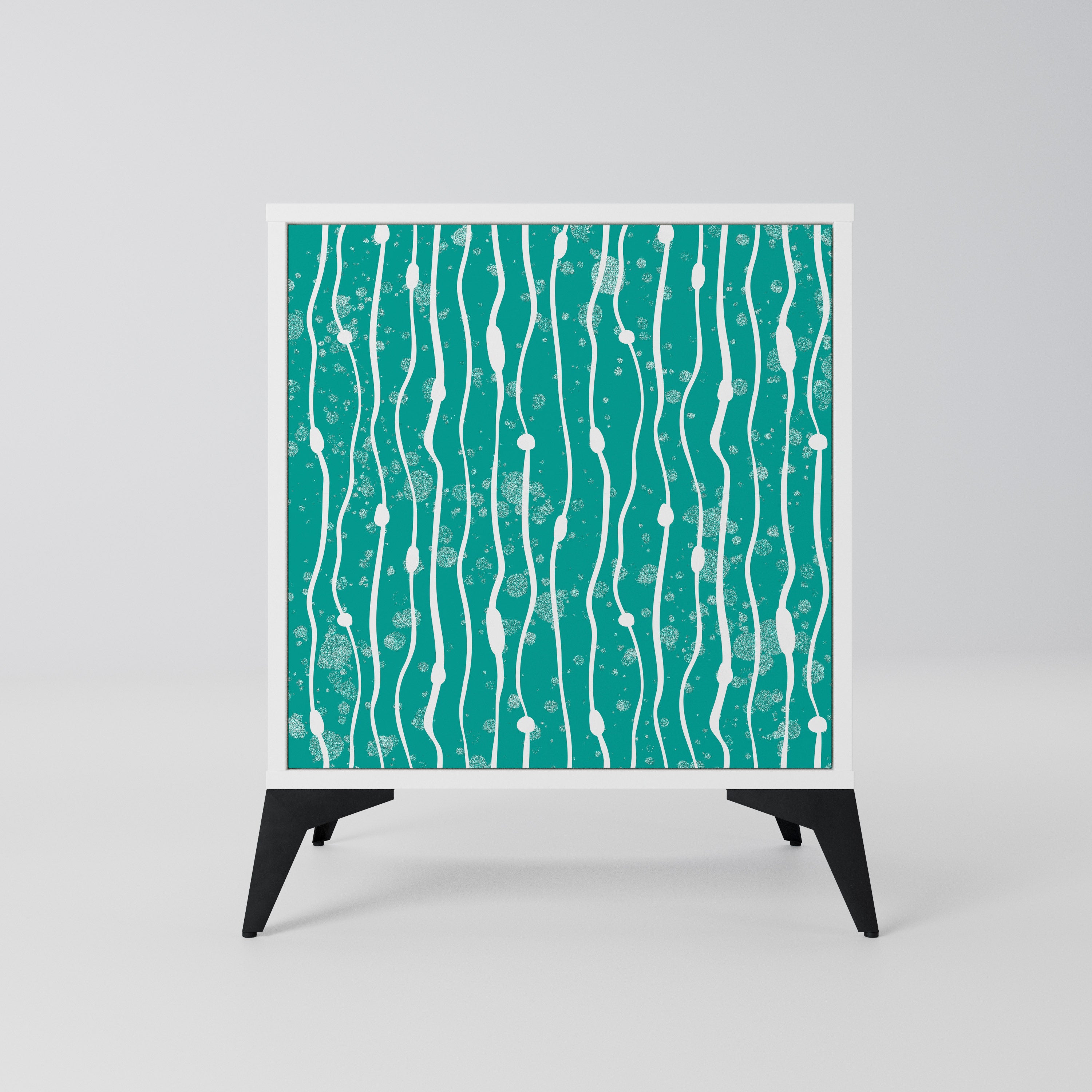 TURQUOISE RAIN Komoda 1-drzwiowa korpus Biały