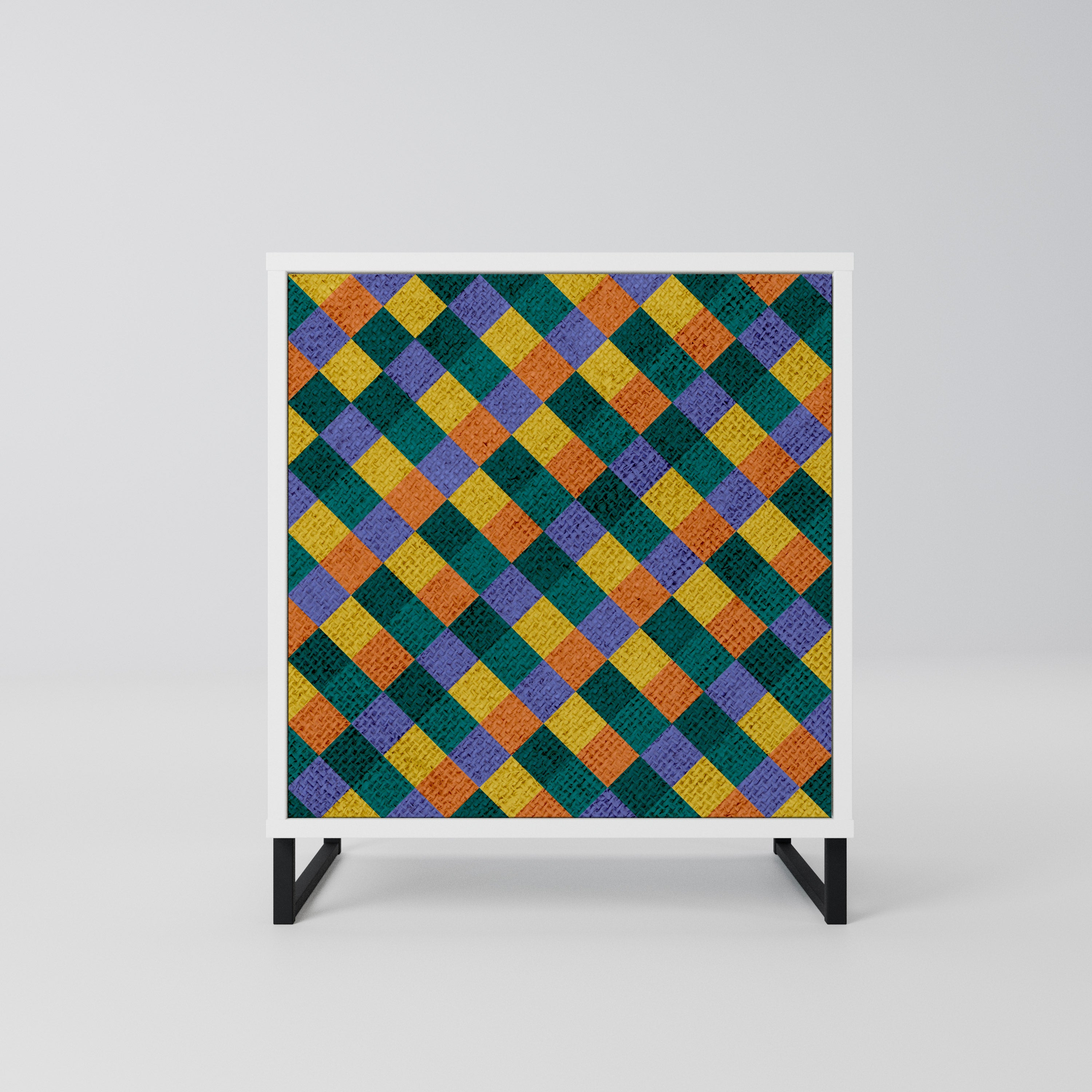 PAINTED SQUARES MIX Komoda 1-drzwiowa korpus Biały