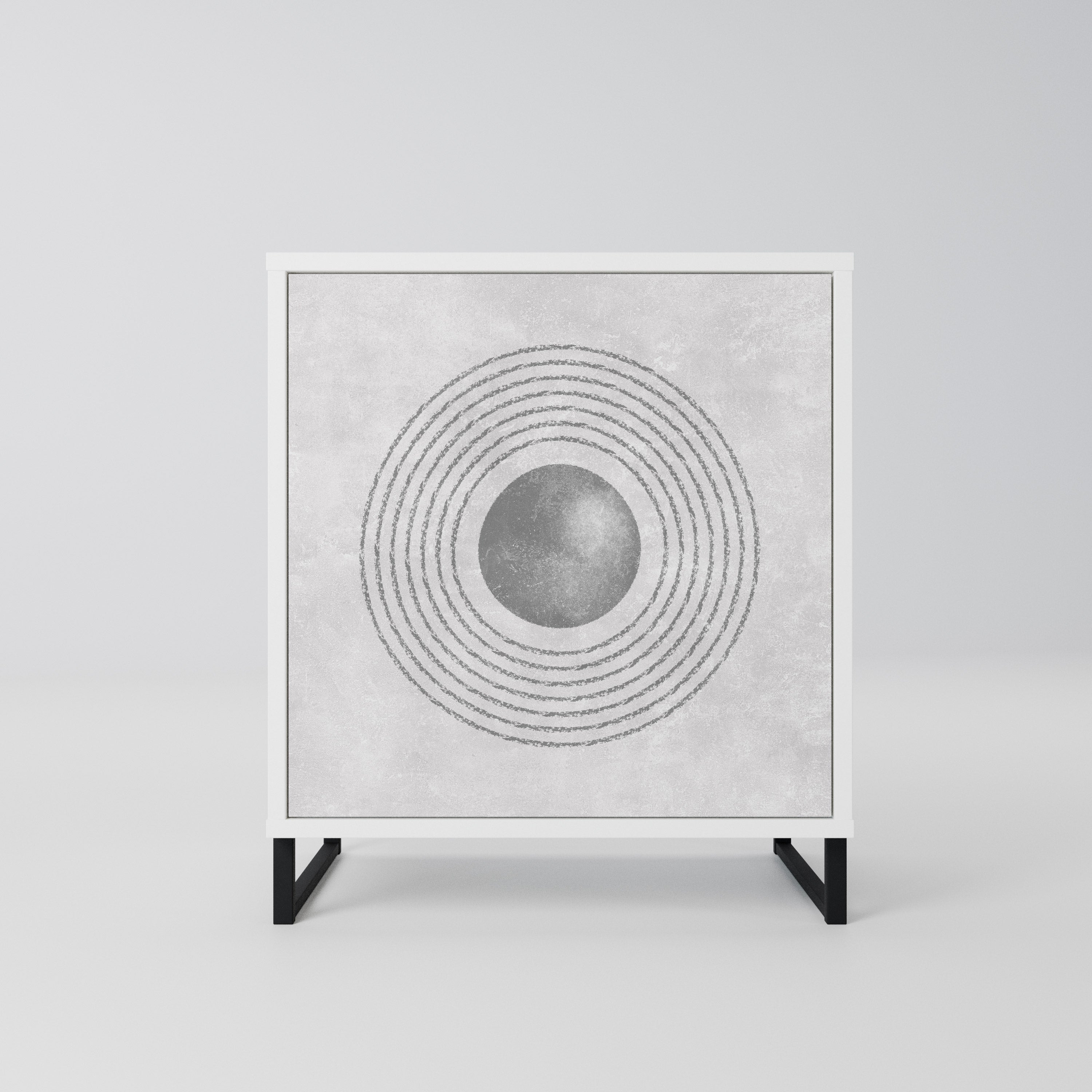 SOLID CIRCLES Komoda 1-drzwiowa korpus Biały