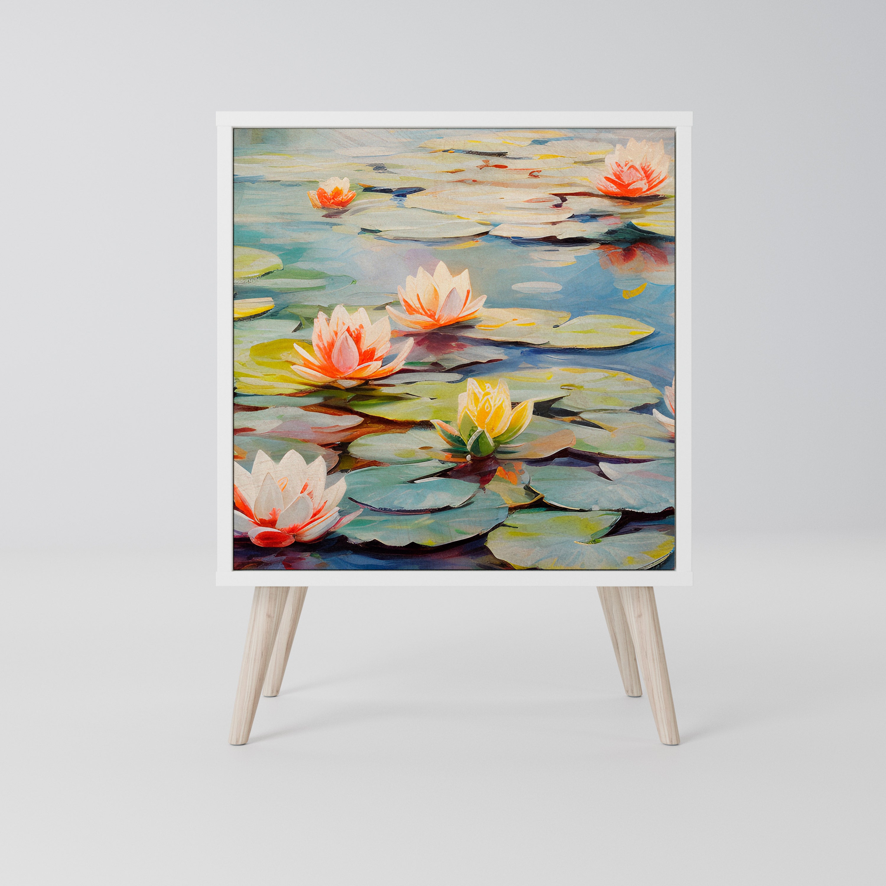 BLOOMING WATERS Komoda 1-drzwiowa korpus Biały