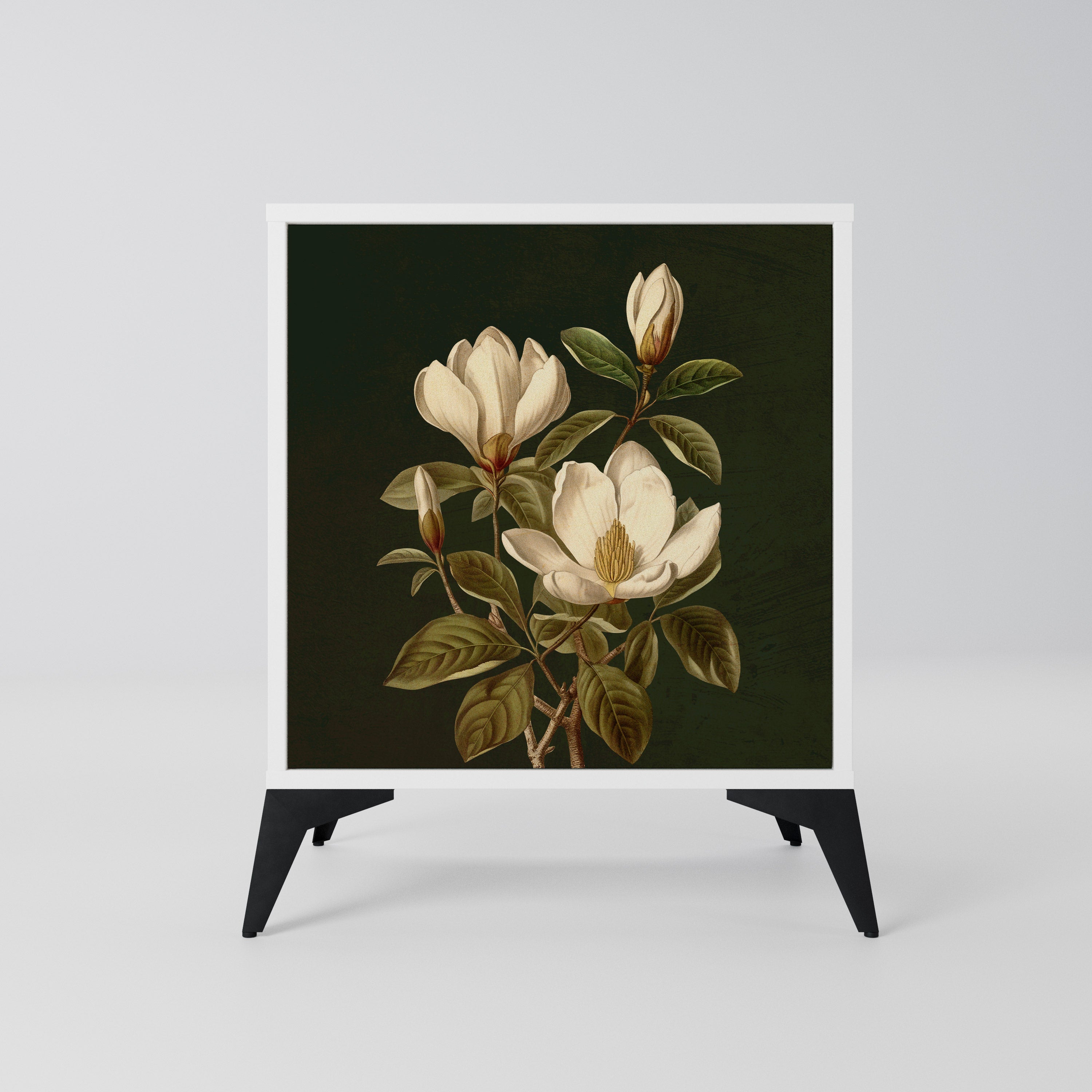 FLORAL NOIR Komoda 1-drzwiowa korpus Biały