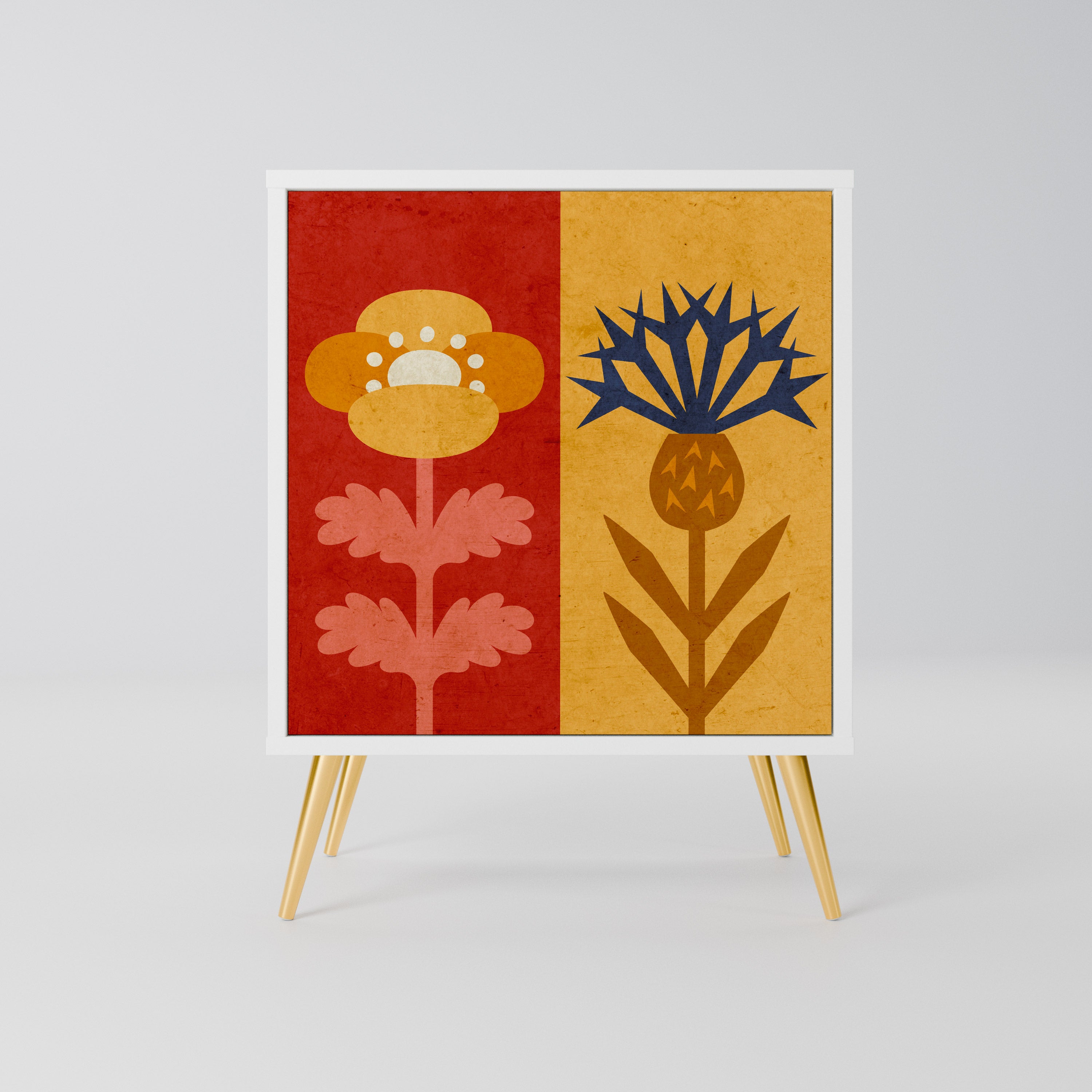 SCANDIC FLOWERET Komoda 1-drzwiowa korpus Biały