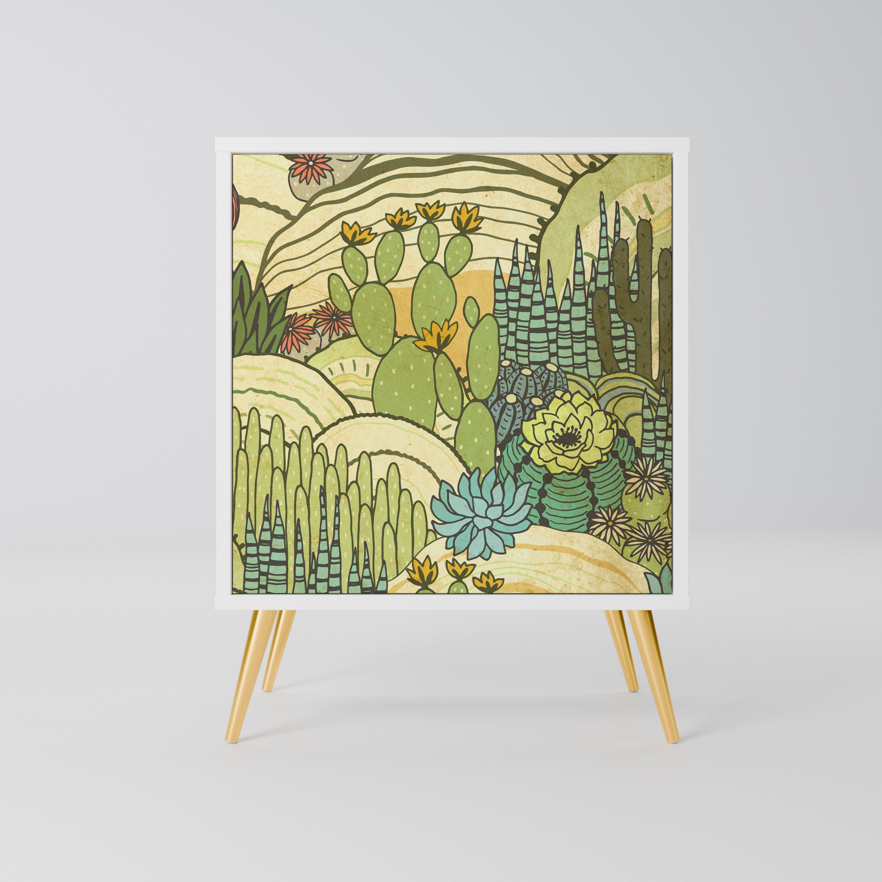 SUCCULENTS KALEIDOSCOPE Komoda 1-drzwiowa korpus Biały