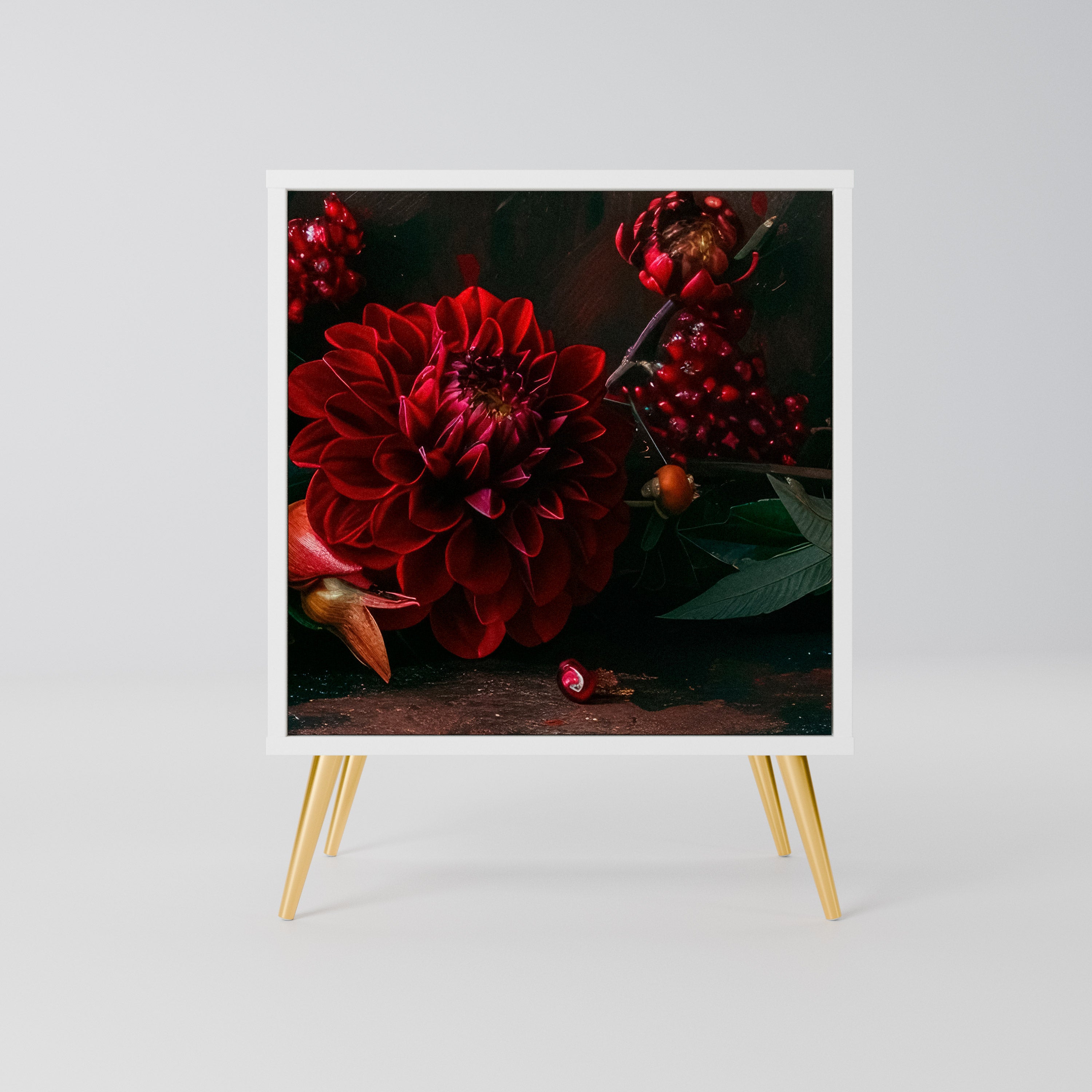 DAHLIAS AND POMEGRANATES Komoda 1-drzwiowa korpus Biały