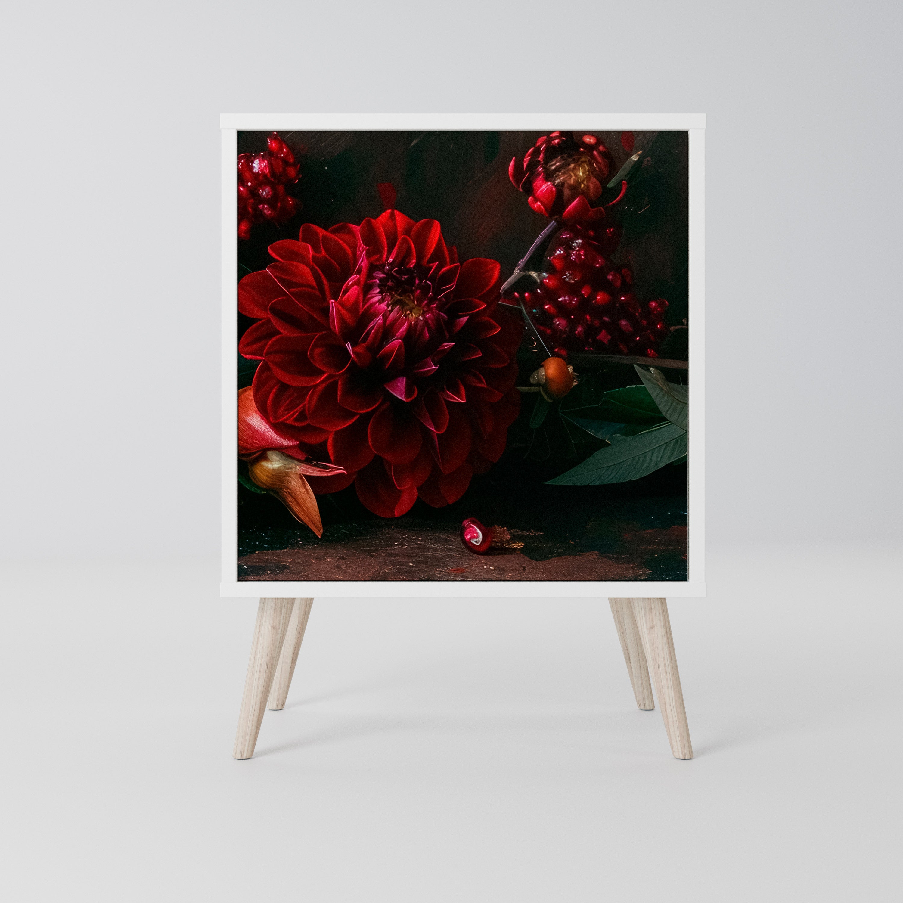 DAHLIAS AND POMEGRANATES Komoda 1-drzwiowa korpus Biały