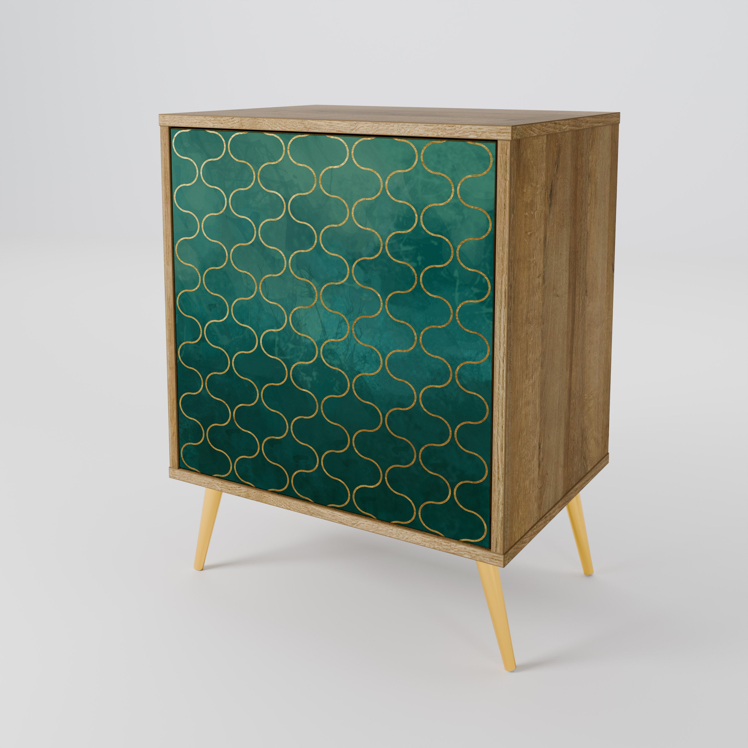 TESSELATED GREENERY Komoda 1-drzwiowa korpus Dąb Riva