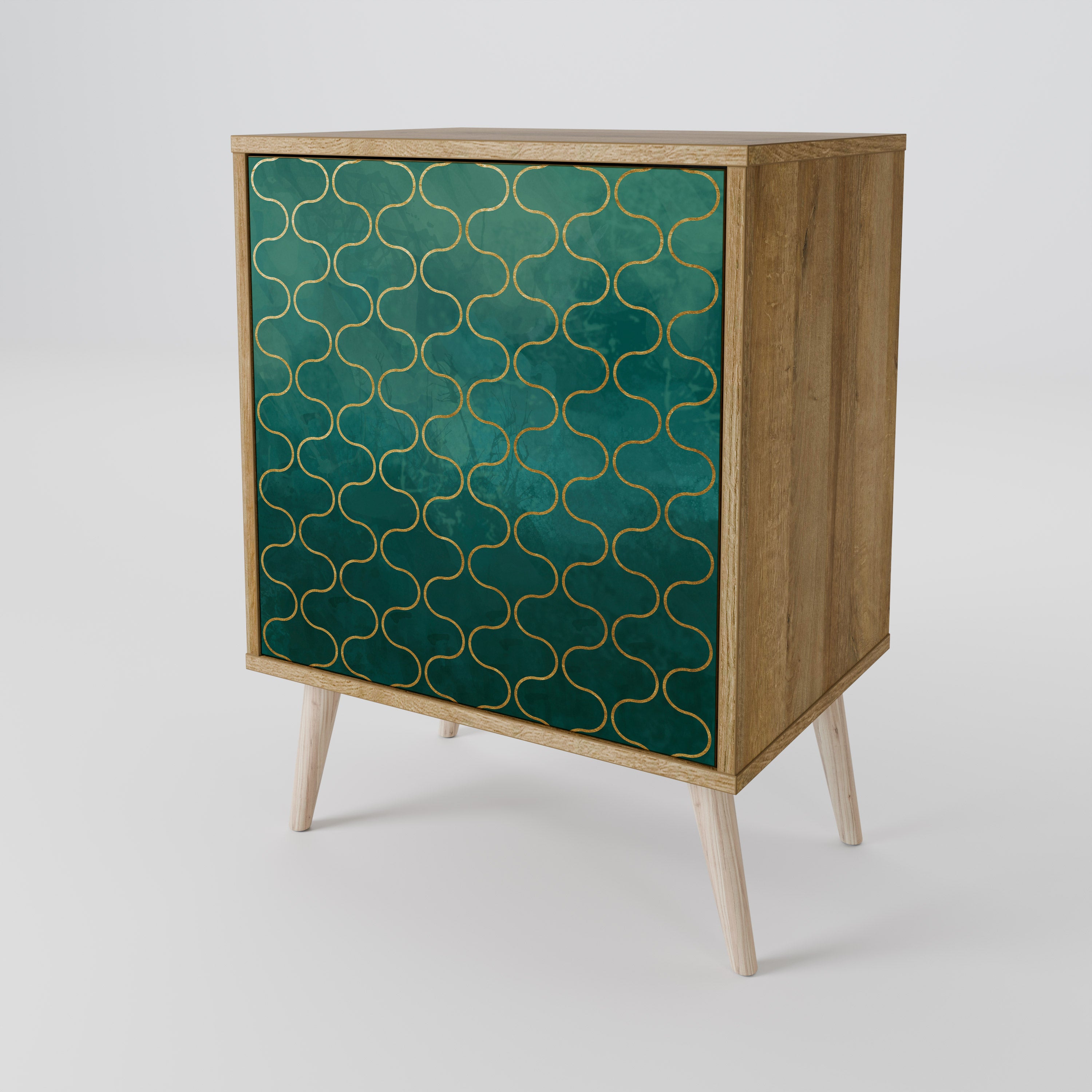 TESSELATED GREENERY Komoda 1-drzwiowa korpus Dąb Riva