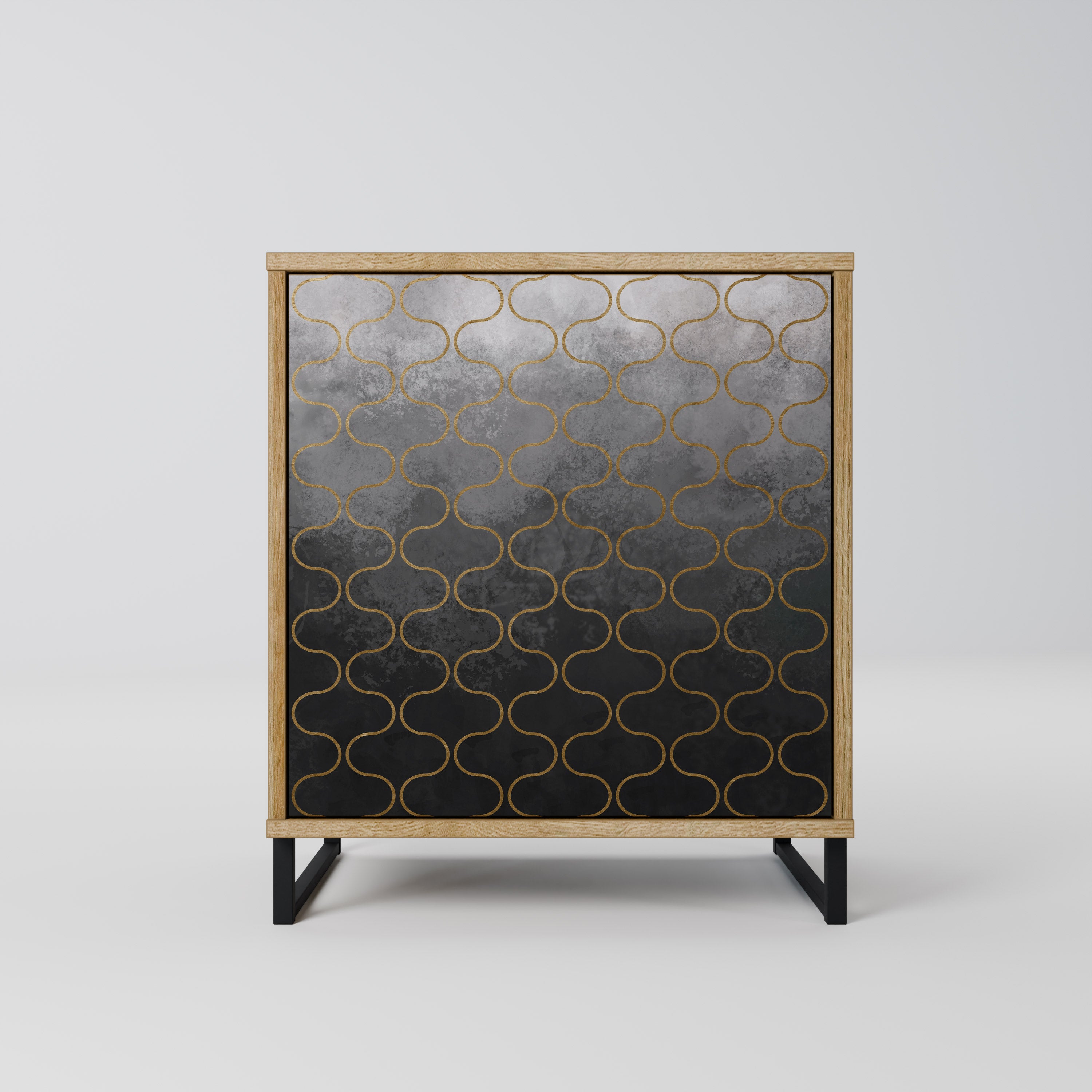 TESSELATED GRAYISH Komoda 1-drzwiowa korpus Dąb Riva