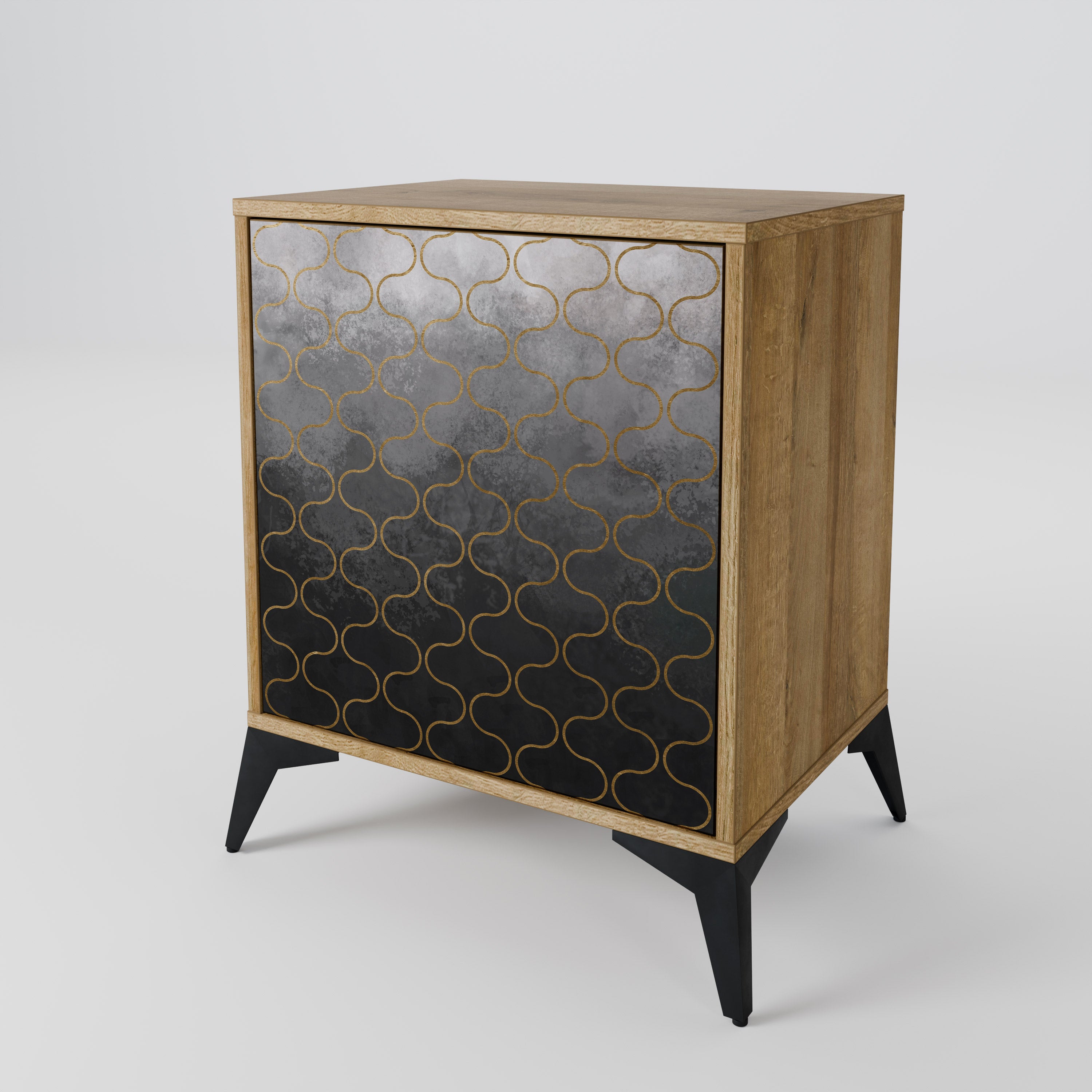 TESSELATED GRAYISH Komoda 1-drzwiowa korpus Dąb Riva