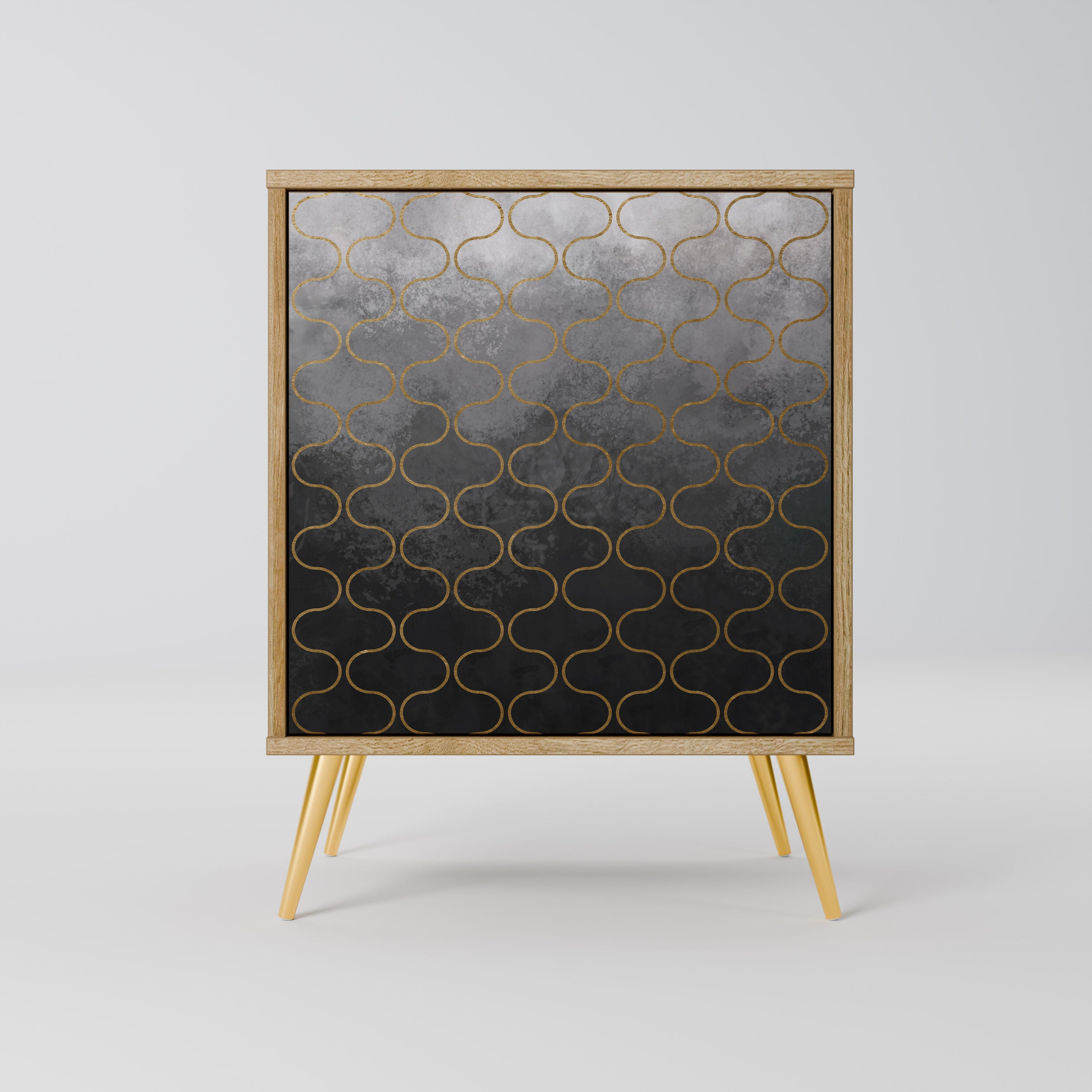 TESSELATED GRAYISH Komoda 1-drzwiowa korpus Dąb Riva