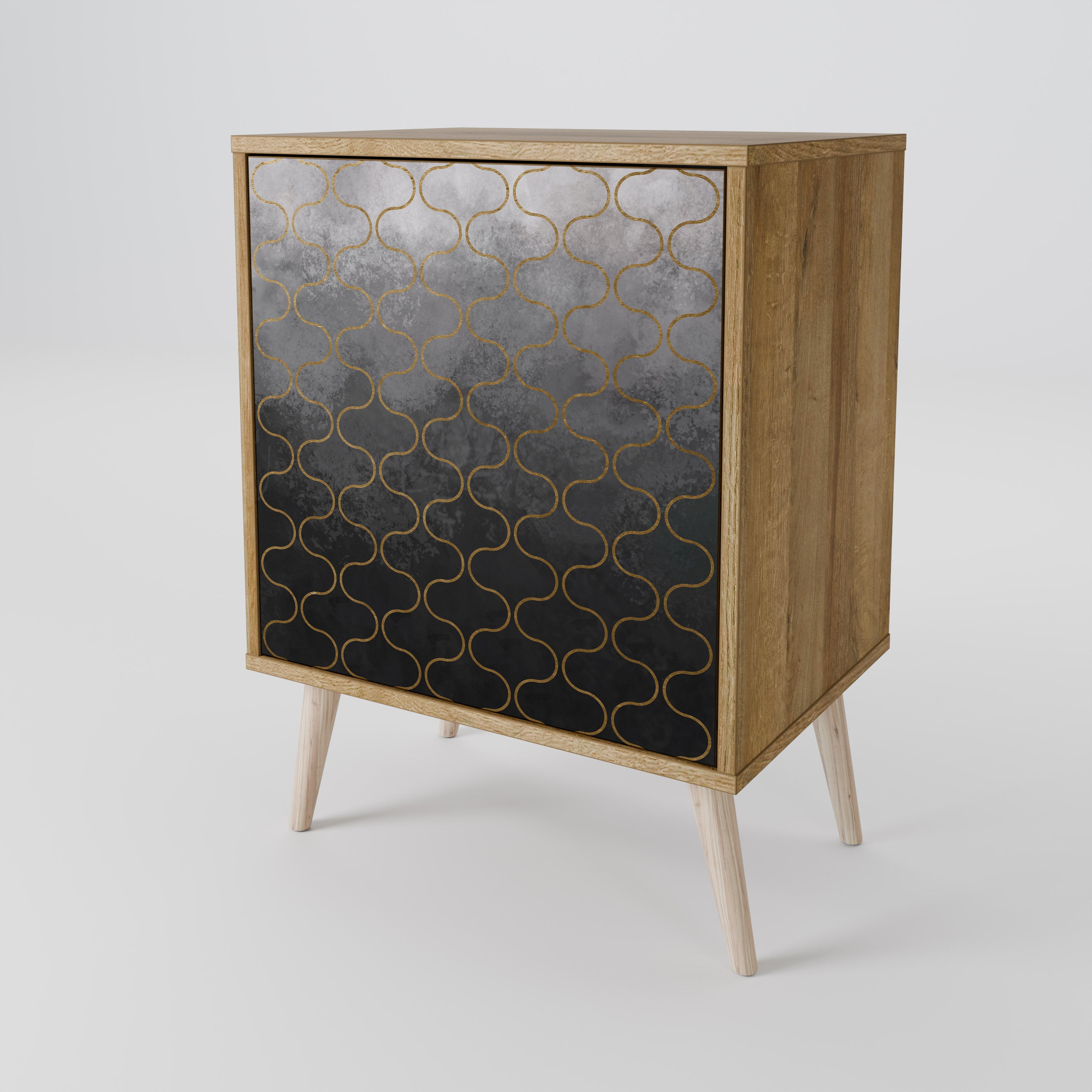 TESSELATED GRAYISH Komoda 1-drzwiowa korpus Dąb Riva