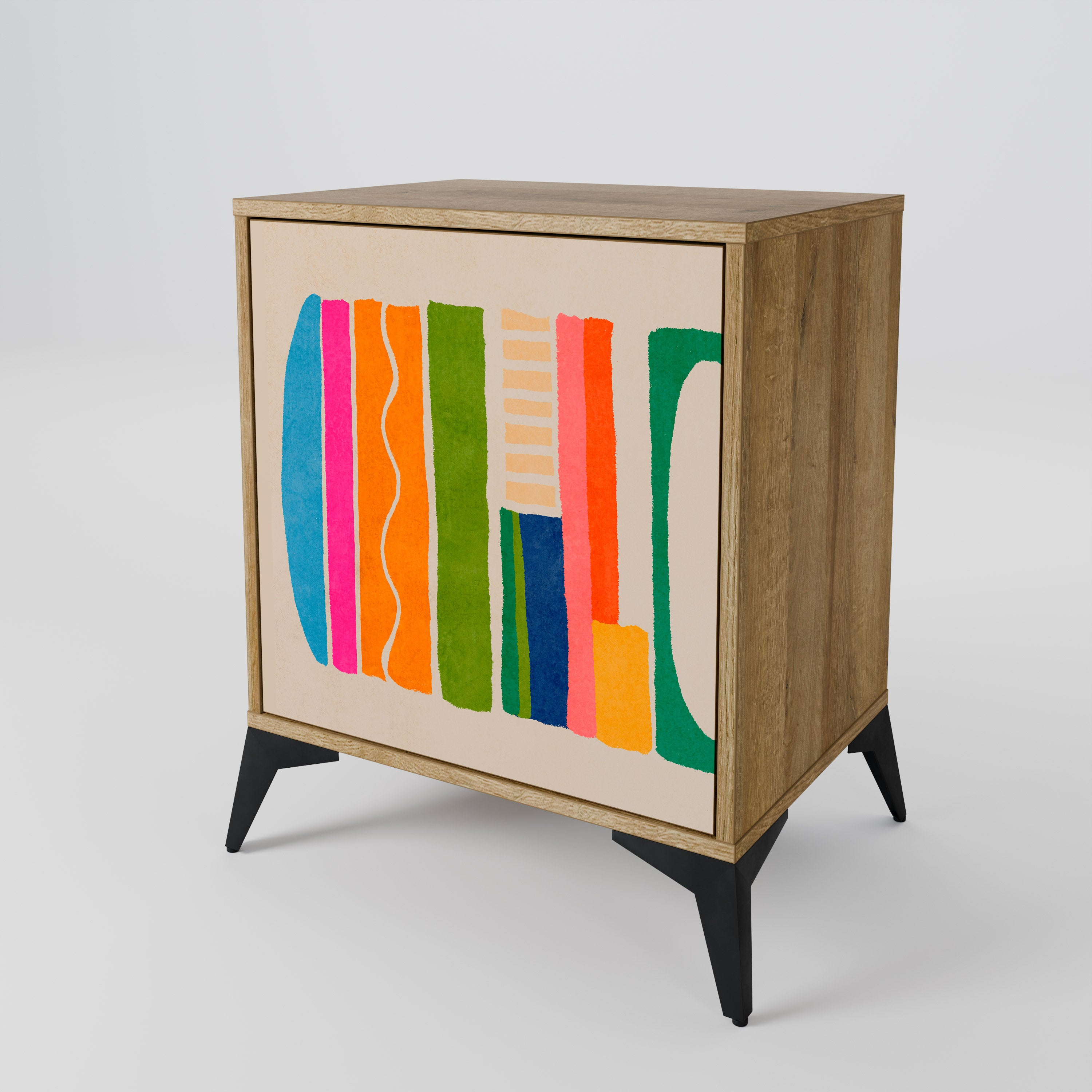 GEOMETRIC SHINE Komoda 1-drzwiowa korpus Dąb Riva