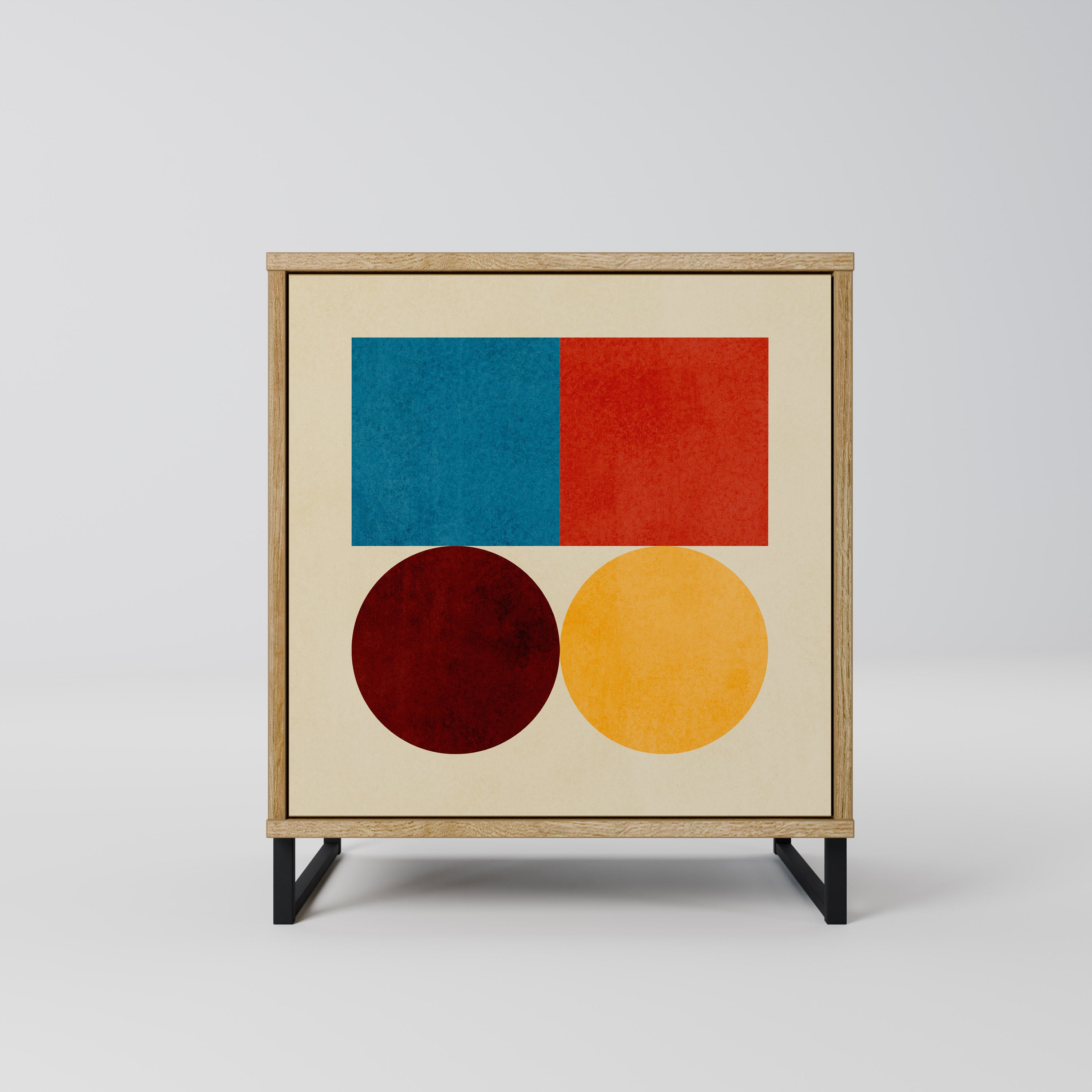 GEOMETRIC PUZZLE Komoda 1-drzwiowa korpus Dąb Riva