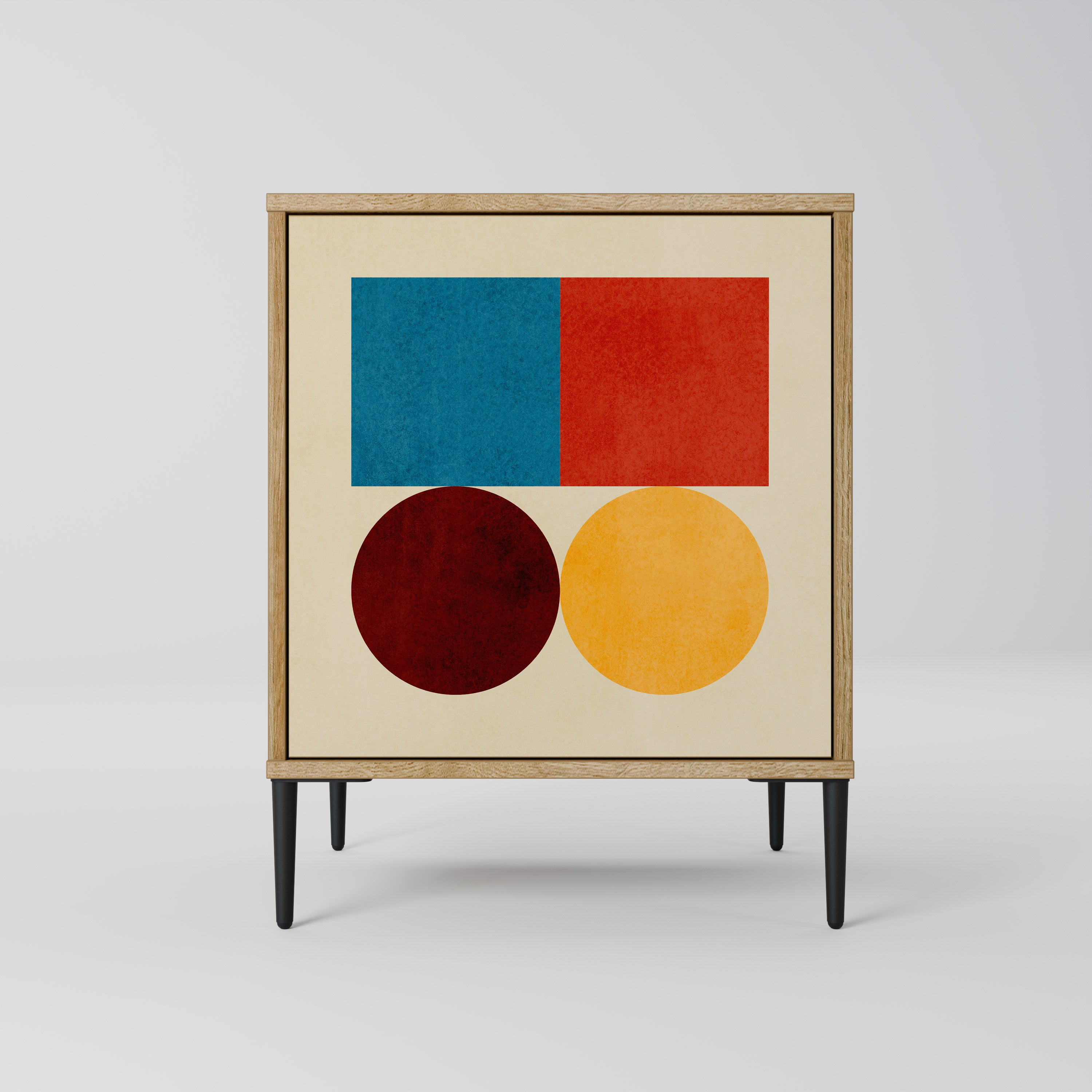GEOMETRIC PUZZLE Komoda 1-drzwiowa korpus Dąb Riva