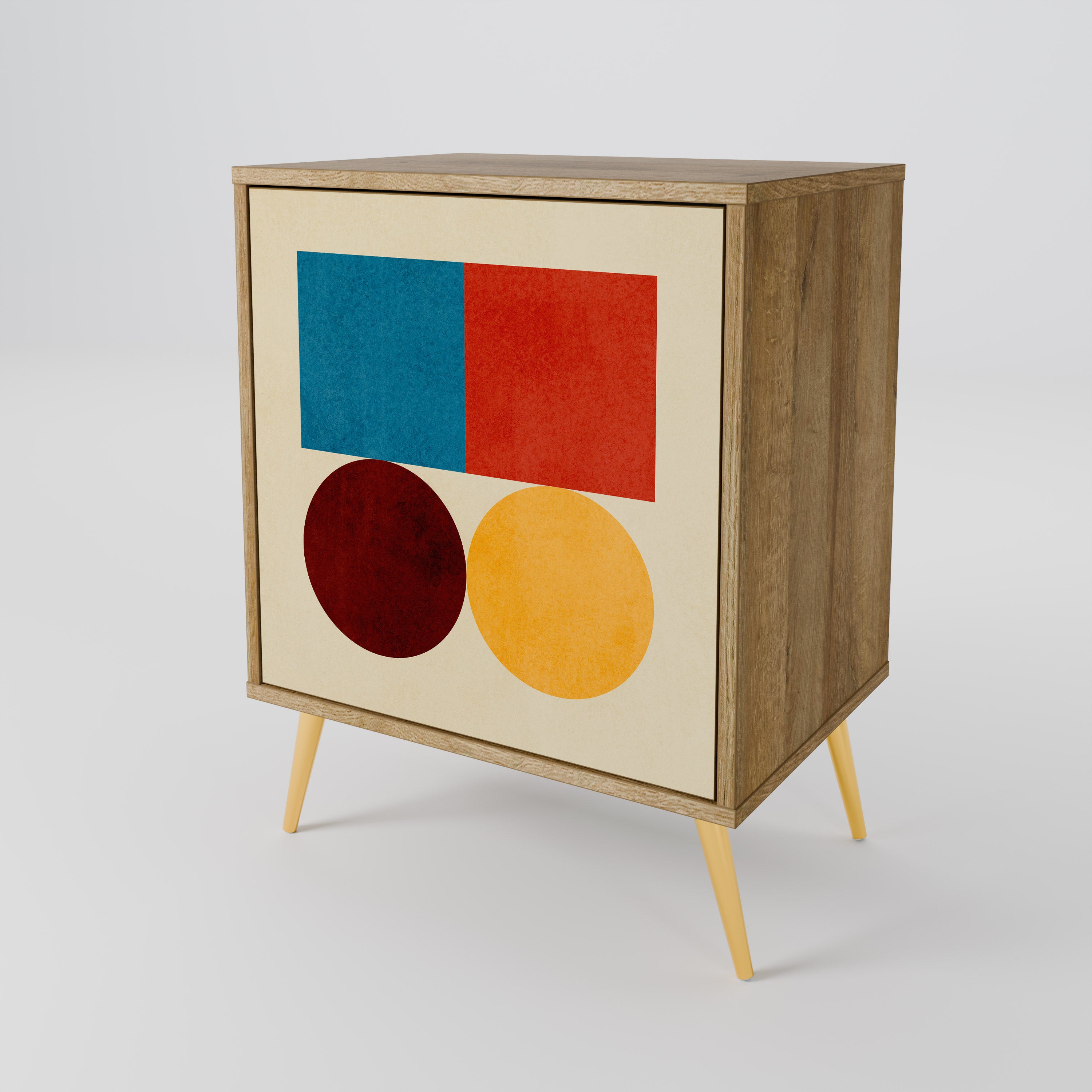 GEOMETRIC PUZZLE Komoda 1-drzwiowa korpus Dąb Riva