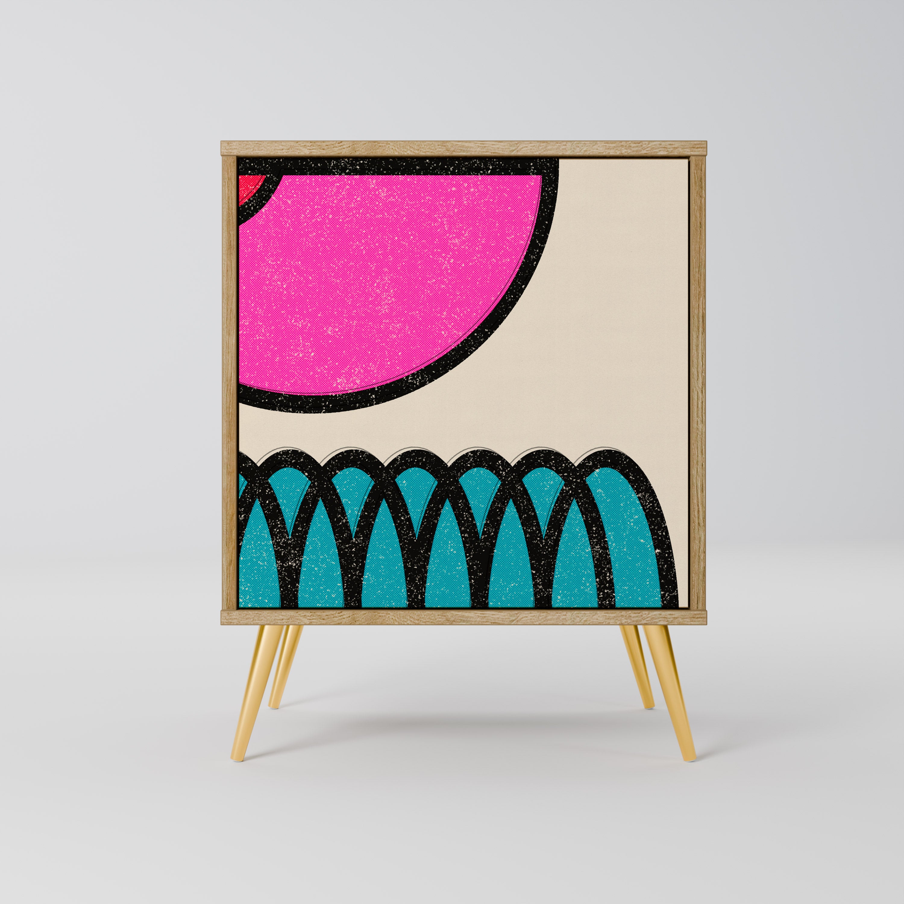 GEOMETRIC RHAPSODY Komoda 1-drzwiowa korpus Dąb Riva