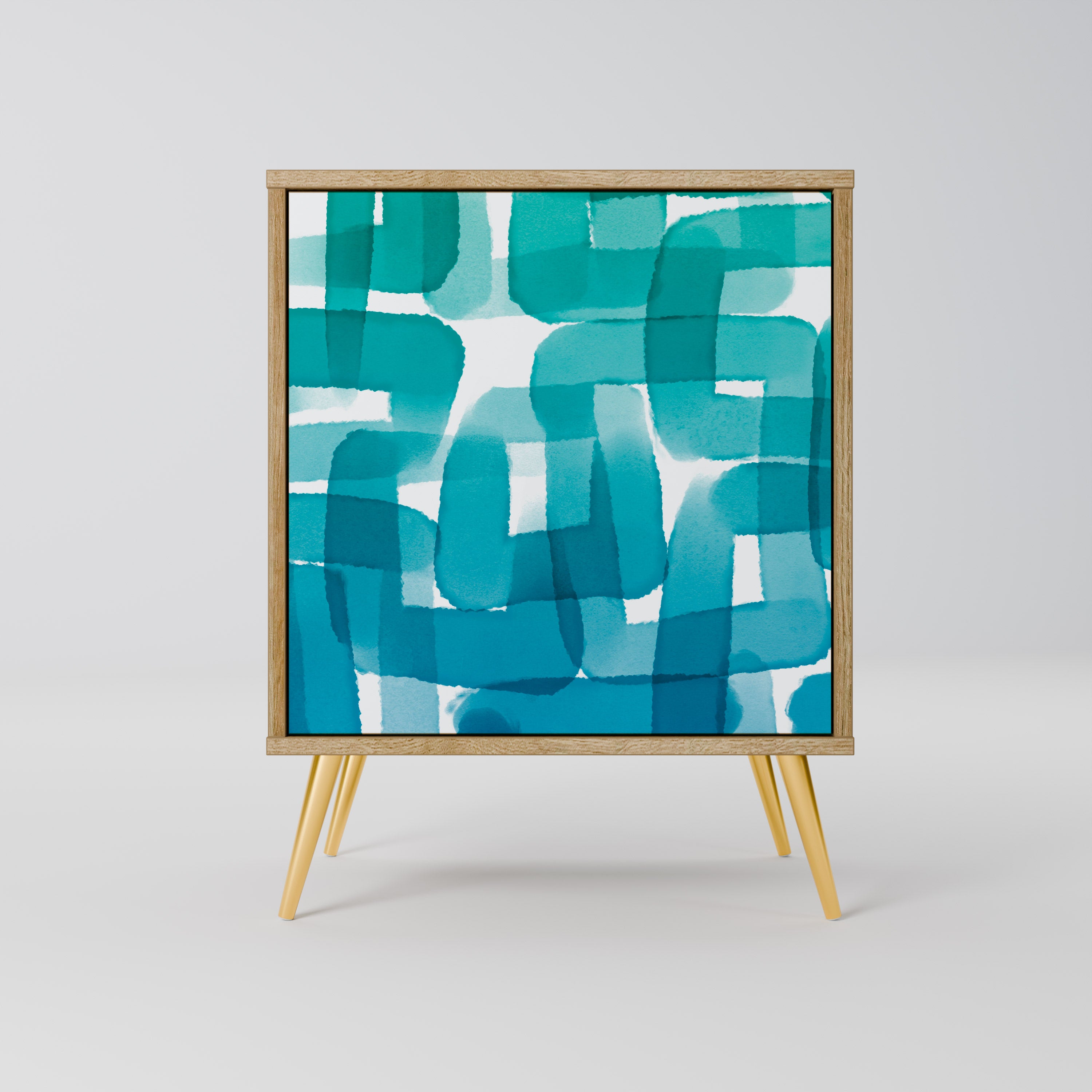 TURQUOISE RECTANGLES Komoda 1-drzwiowa korpus Dąb Riva