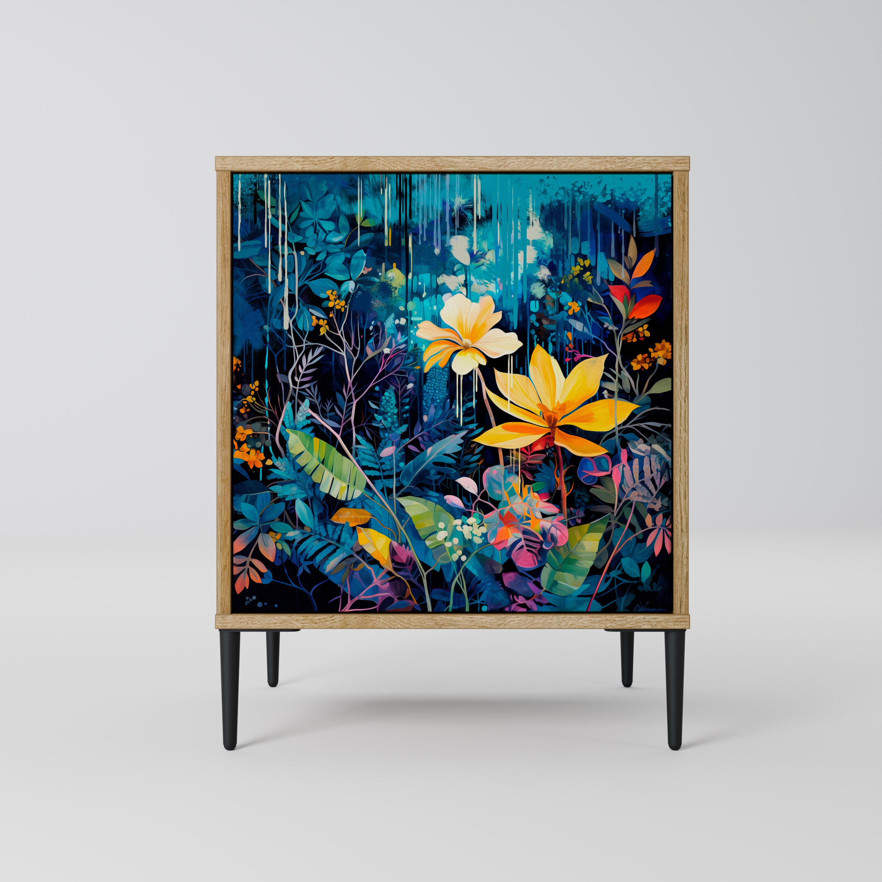 MIDNIGHT BLOSSOM Komoda 1-drzwiowa korpus Dąb Riva