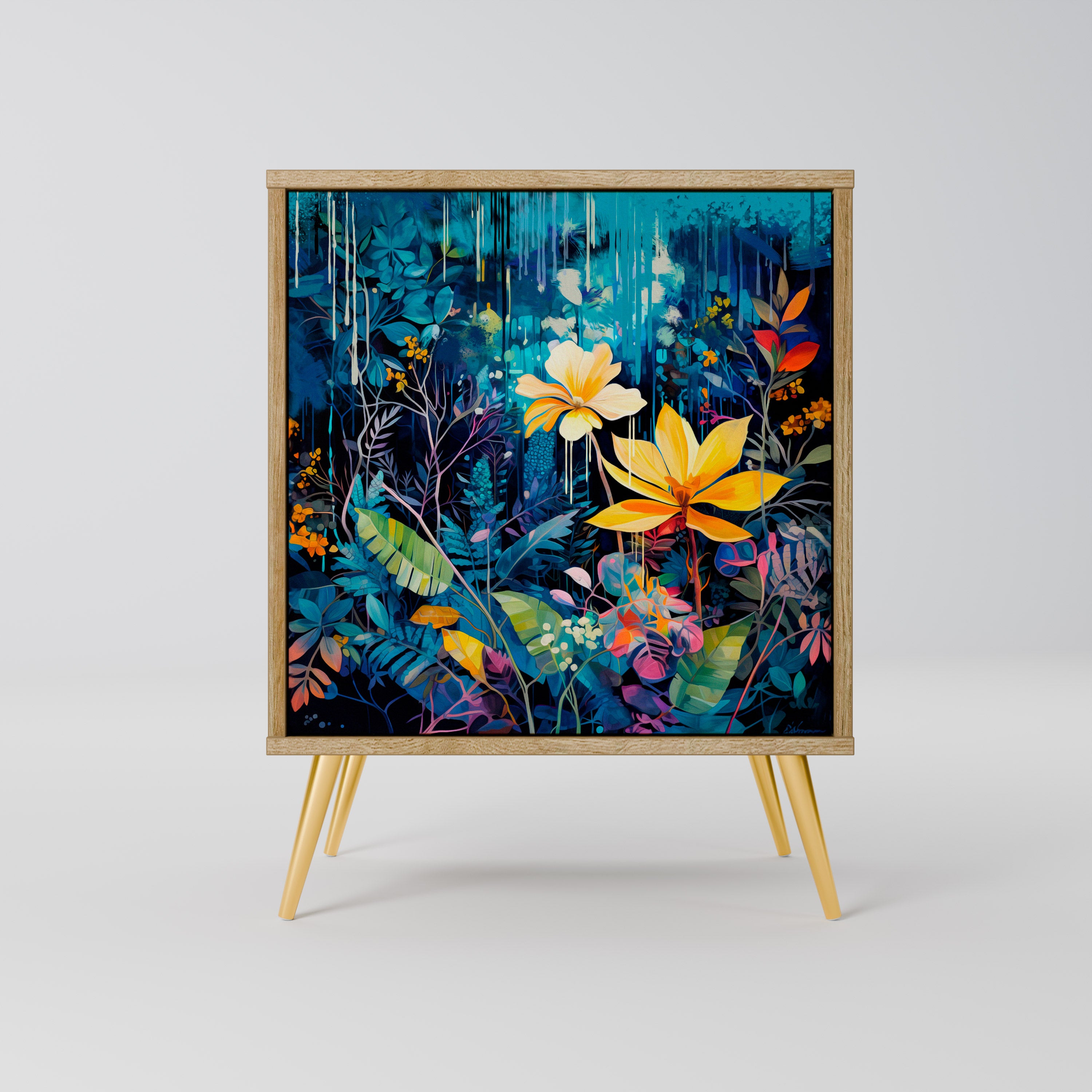 MIDNIGHT BLOSSOM Komoda 1-drzwiowa korpus Dąb Riva