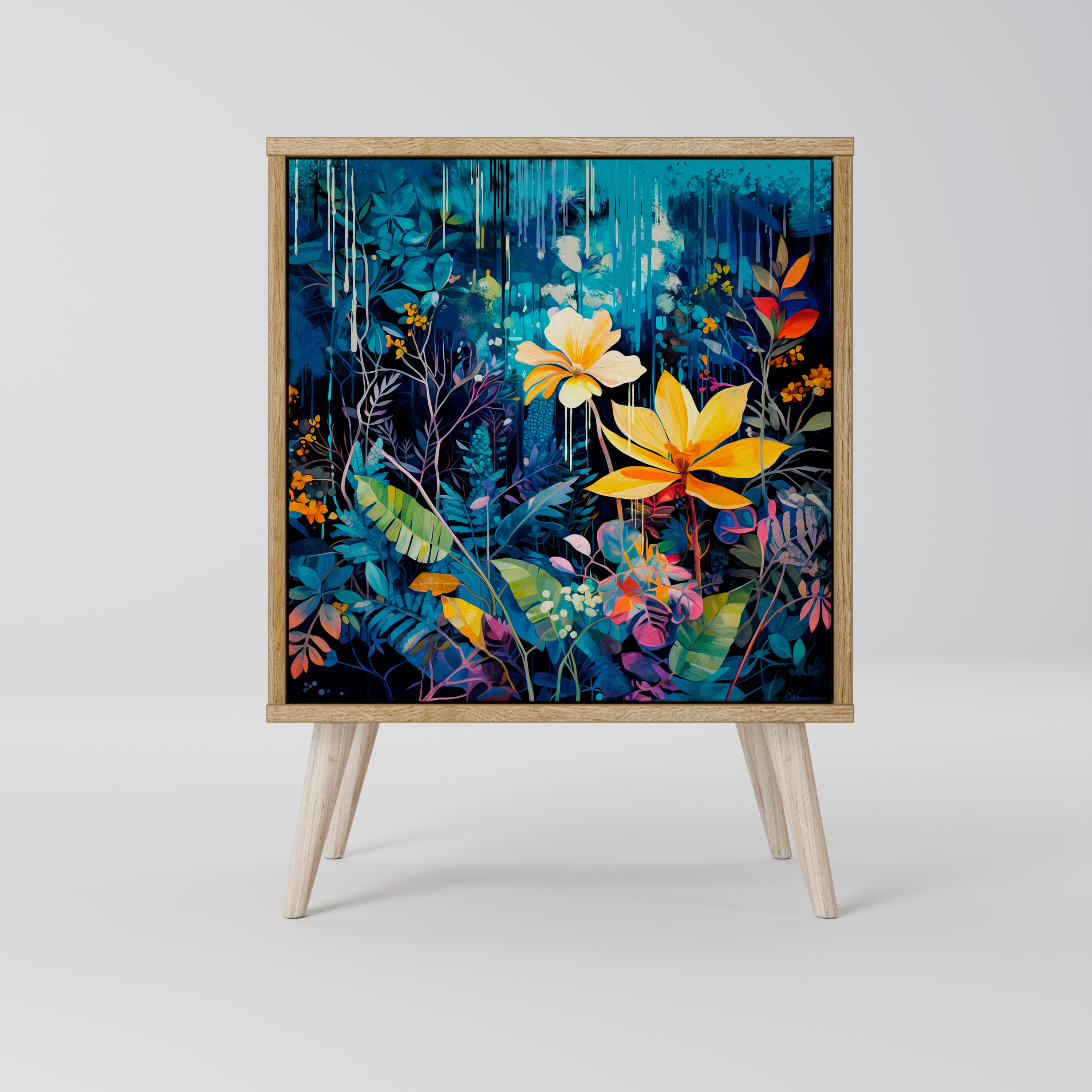 MIDNIGHT BLOSSOM Komoda 1-drzwiowa korpus Dąb Riva