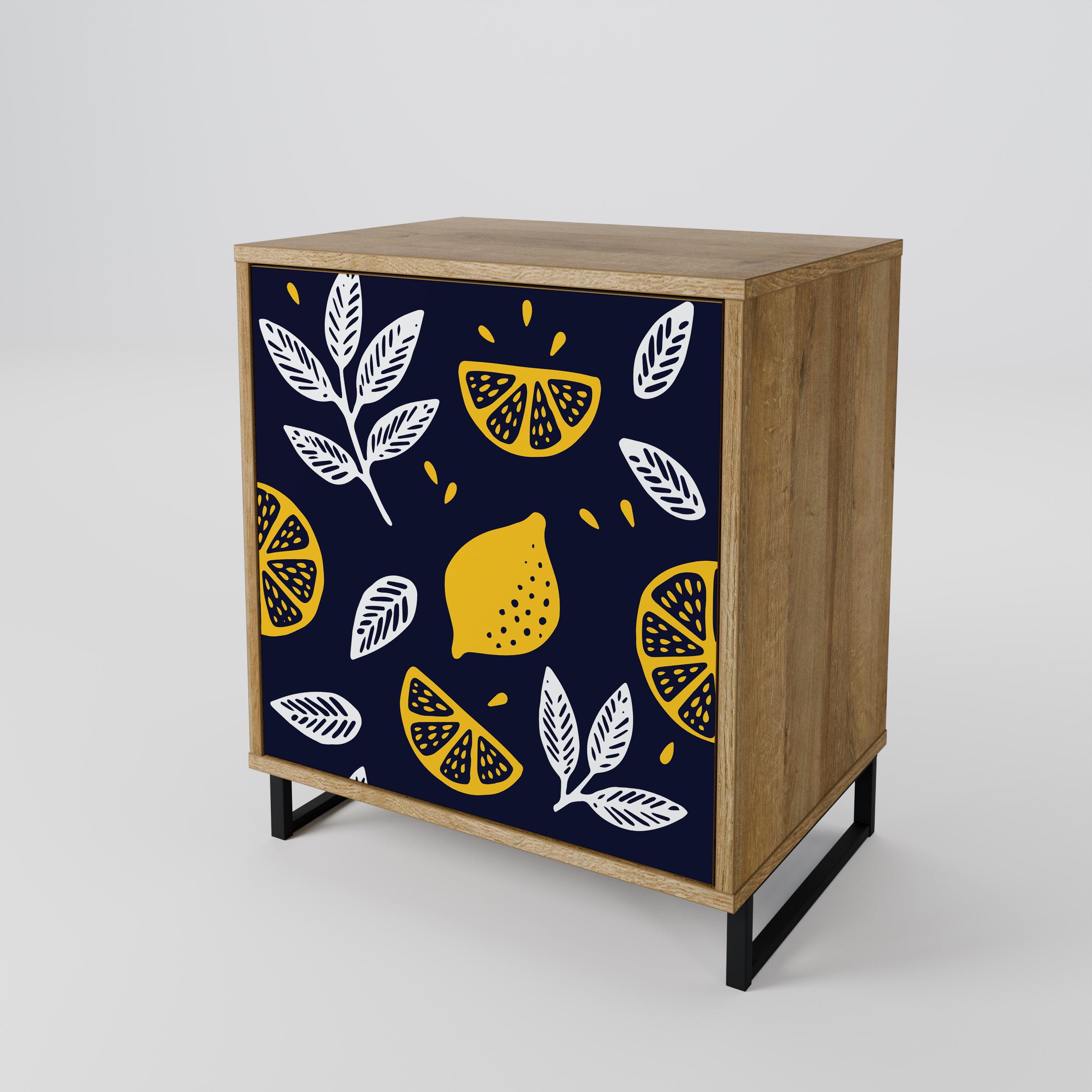 CITRUS BLACK AND WHITE Komoda 1-drzwiowa korpus Dąb Riva