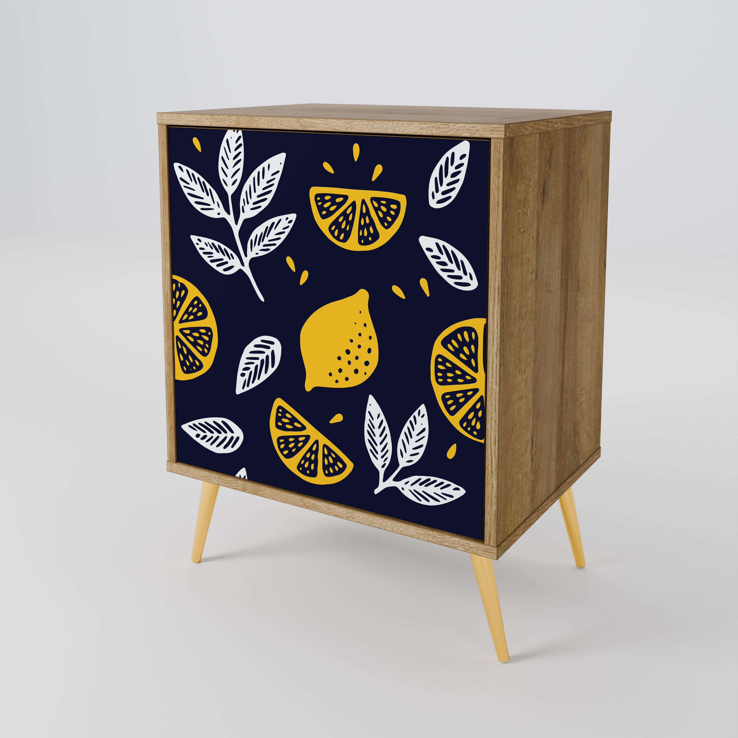 CITRUS BLACK AND WHITE Komoda 1-drzwiowa korpus Dąb Riva