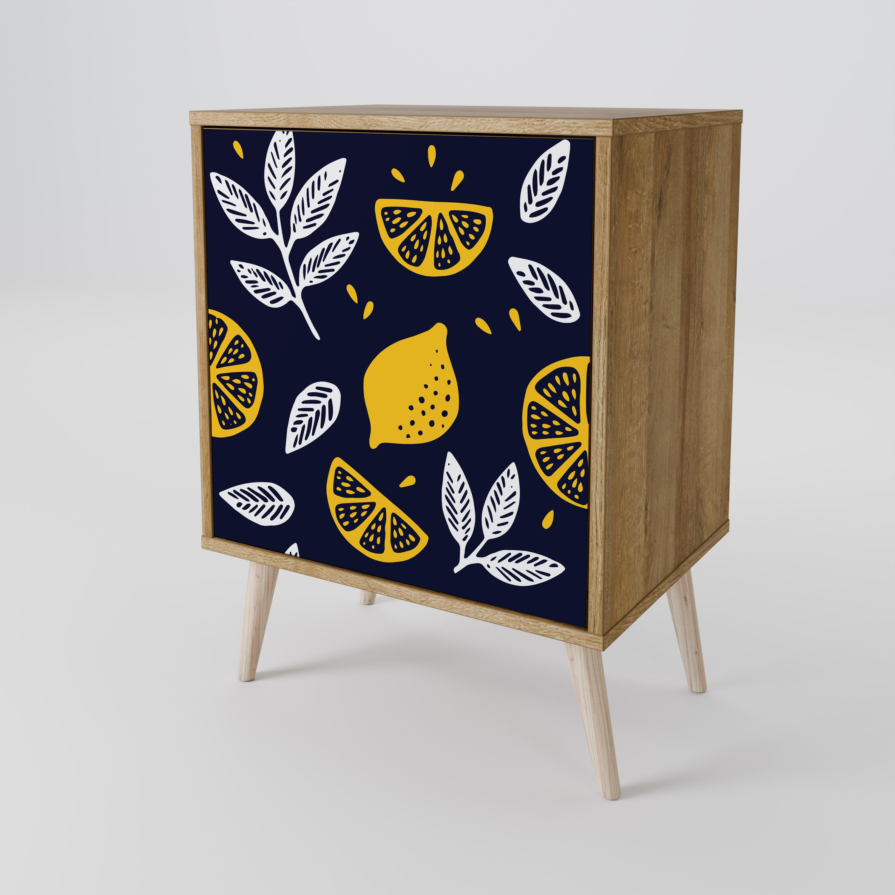 CITRUS BLACK AND WHITE Komoda 1-drzwiowa korpus Dąb Riva