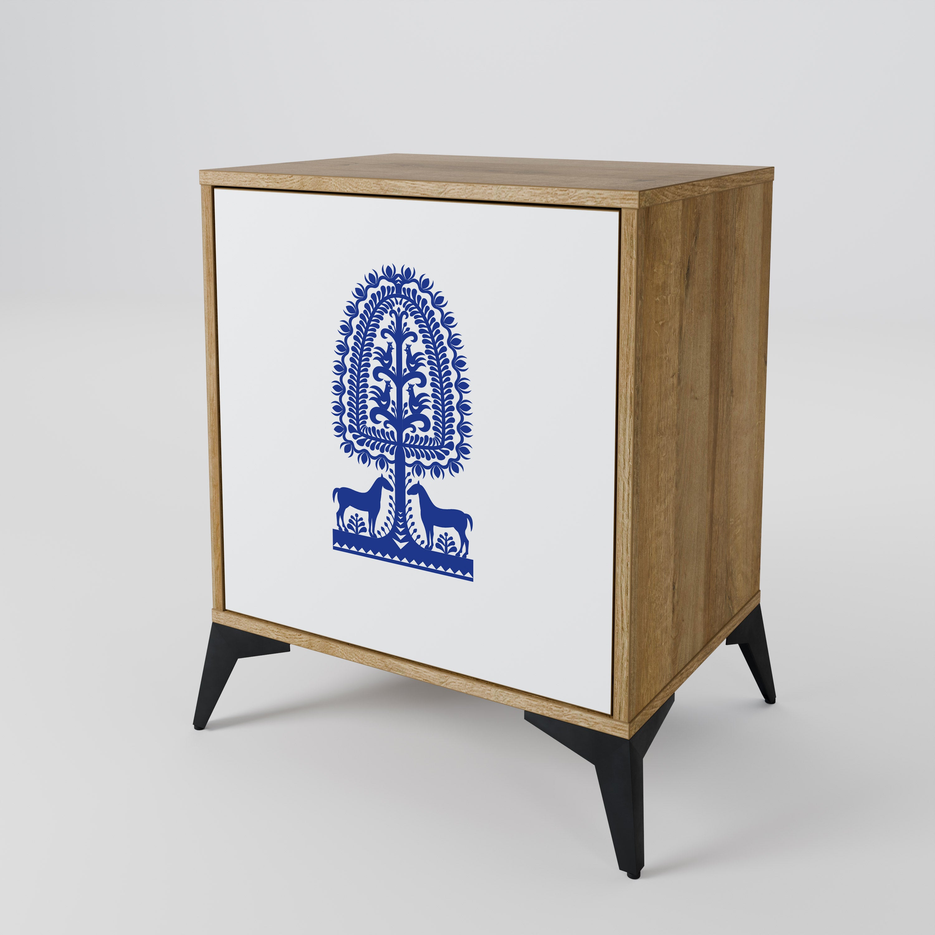 POLISH FOLK ART Komoda 1-drzwiowa korpus Dąb Riva