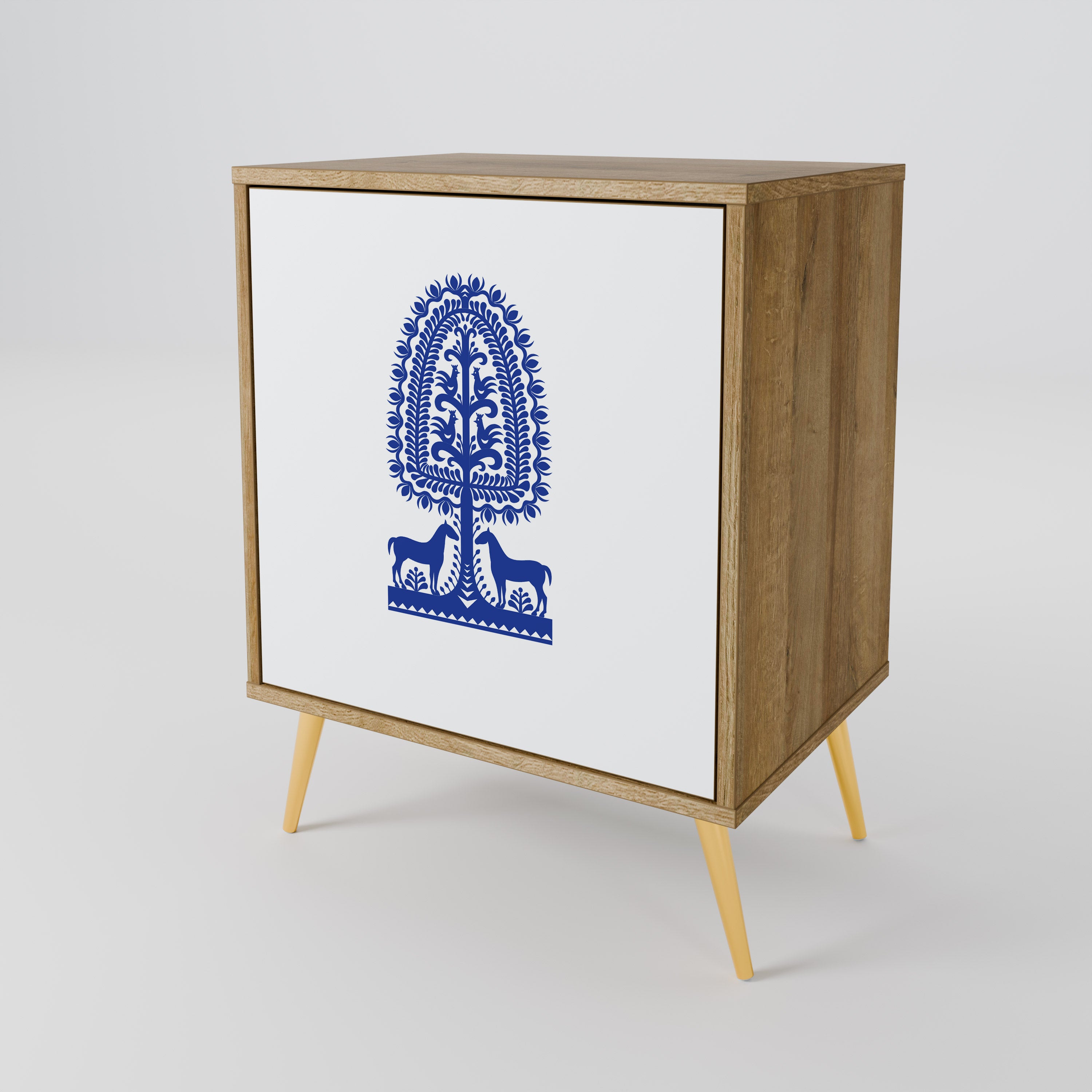 POLISH FOLK ART Komoda 1-drzwiowa korpus Dąb Riva