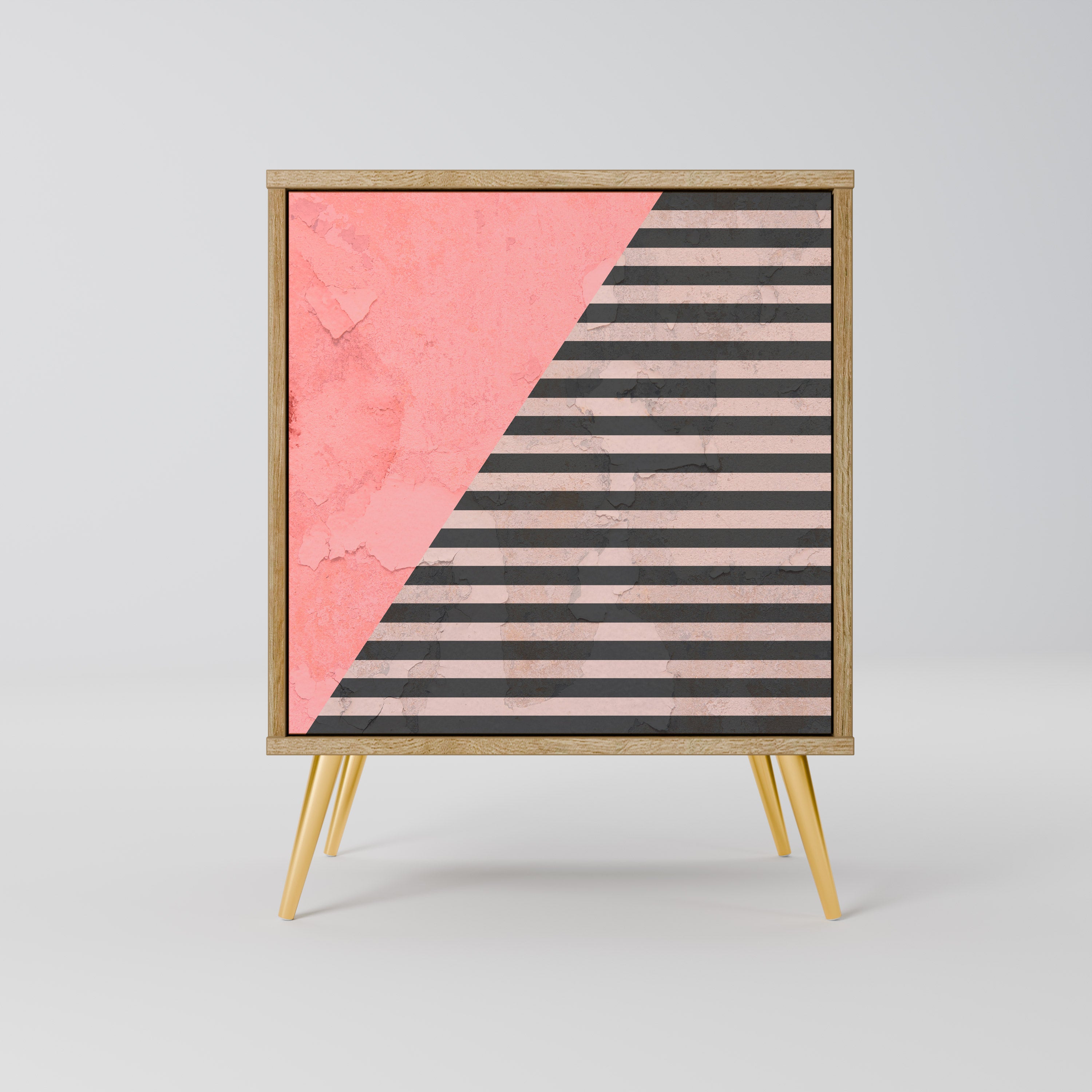 GLAMOROUS STRIPE Komoda 1-drzwiowa korpus Dąb Riva