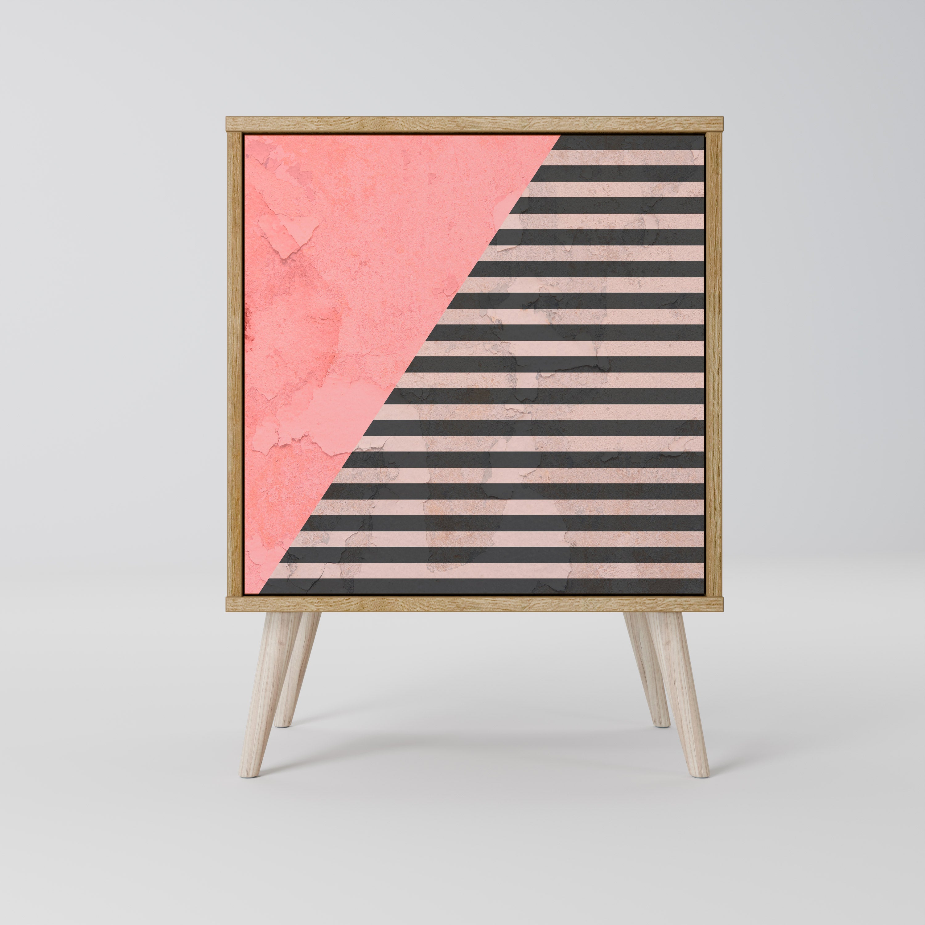 GLAMOROUS STRIPE Komoda 1-drzwiowa korpus Dąb Riva