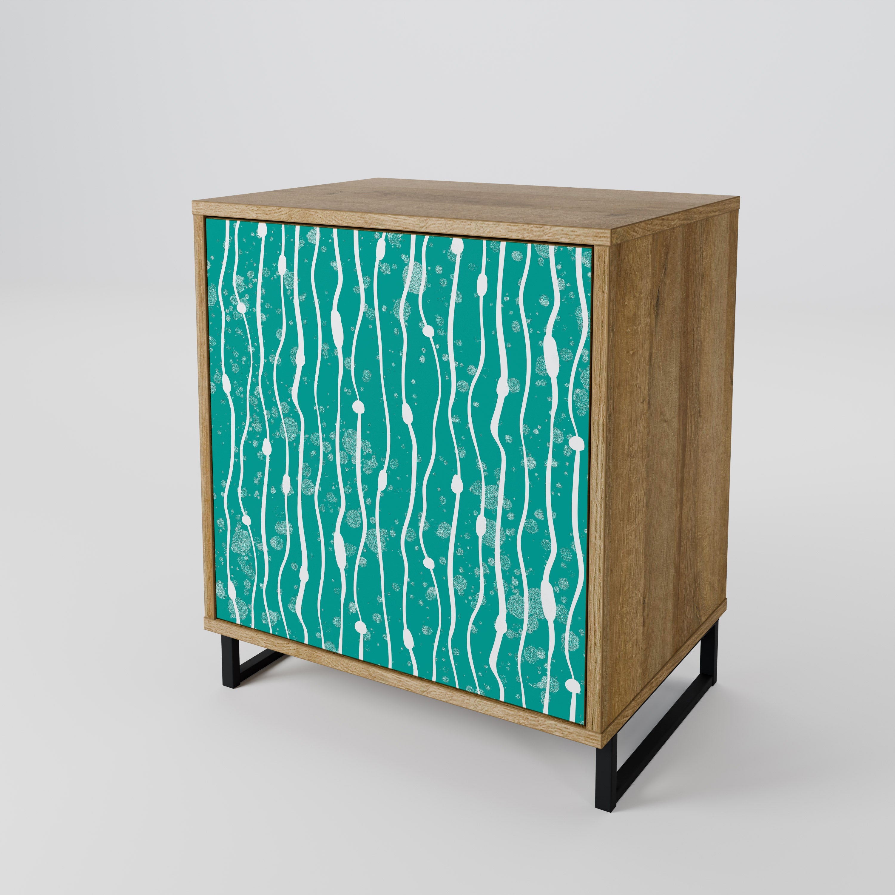 TURQUOISE RAIN Komoda 1-drzwiowa korpus Dąb Riva
