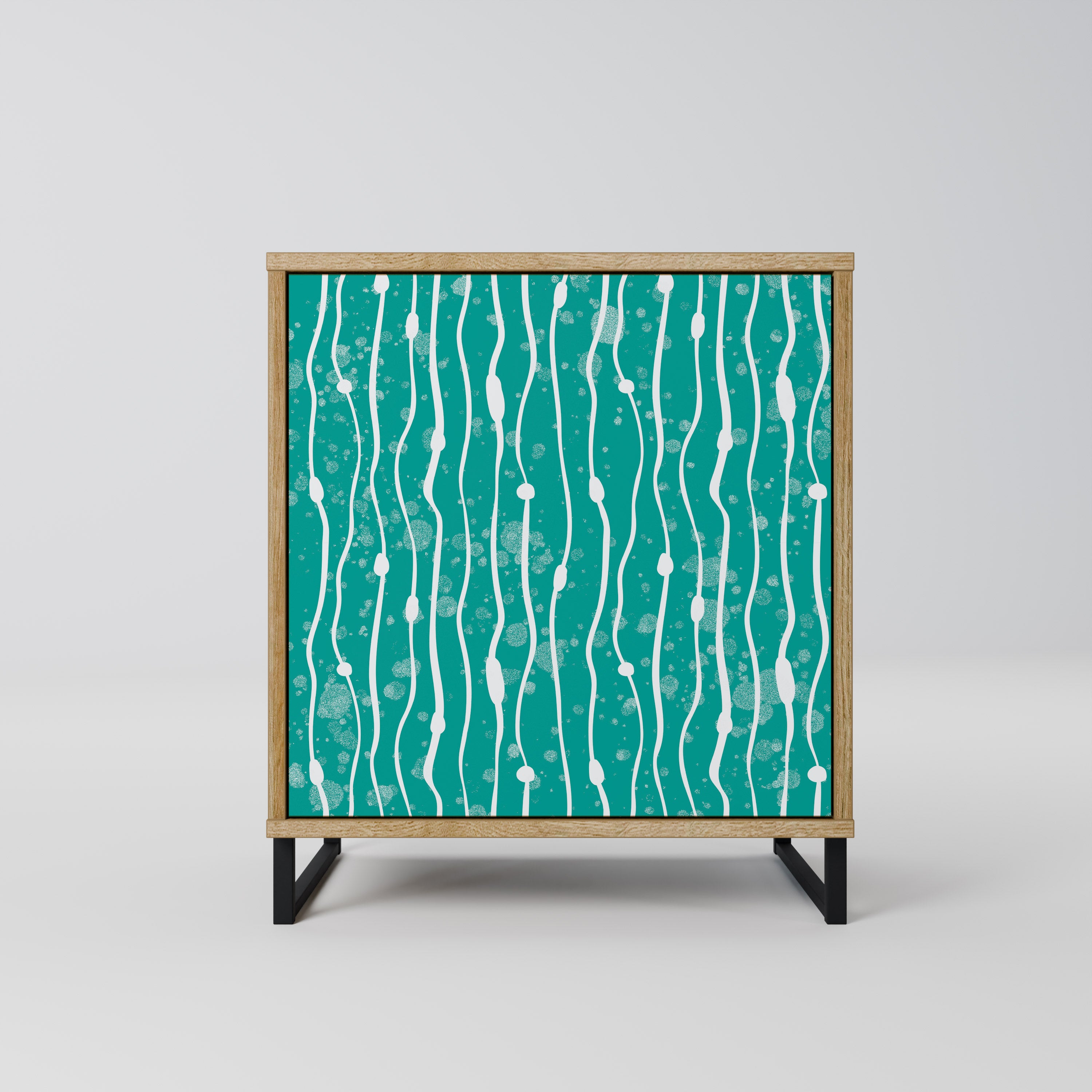 TURQUOISE RAIN Komoda 1-drzwiowa korpus Dąb Riva